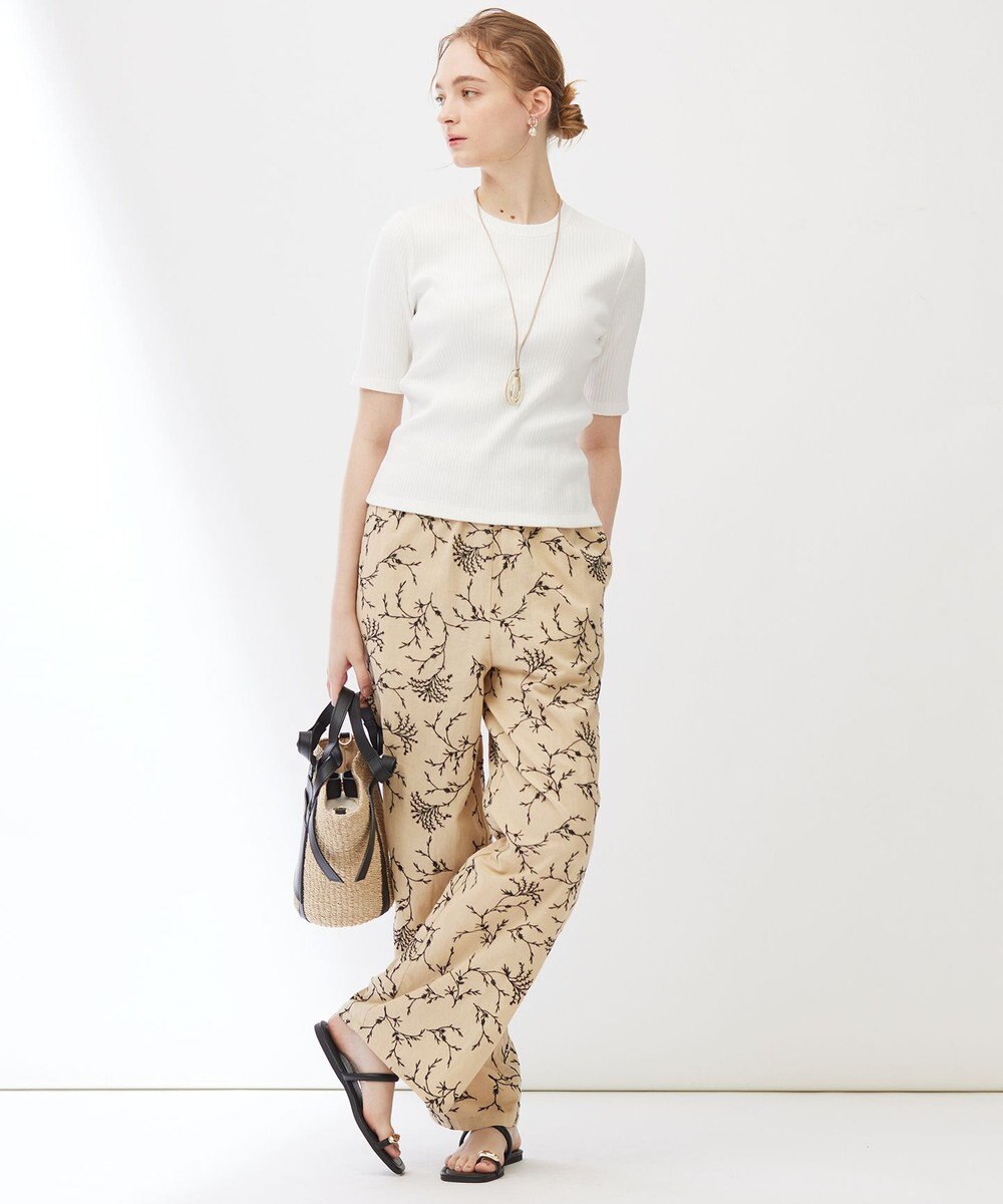 23区 【Indian Factory】フラワーエンブロイダリー ワイドパンツ 