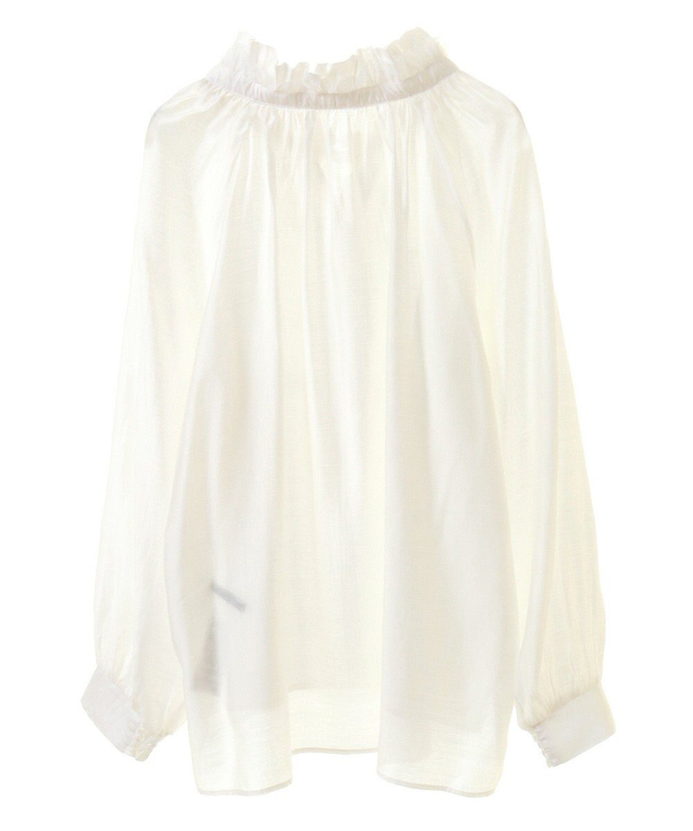 YECCA VECCA スタンドカラーシアーリボンブラウス 