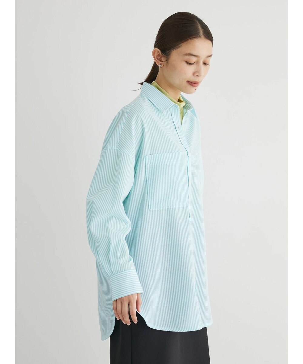 Green Parks イージーケア　ドビーストライプシャツ 