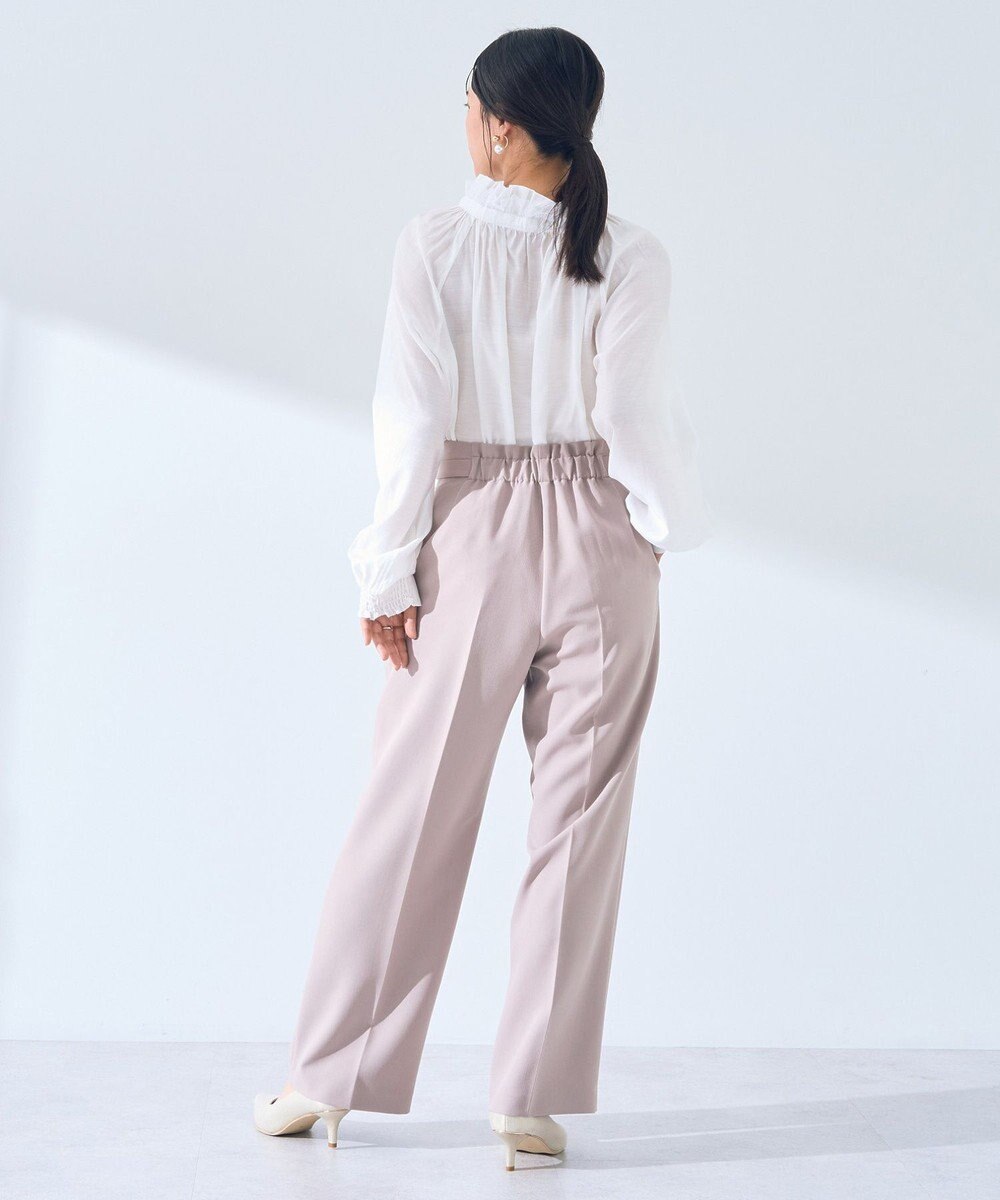 YECCA VECCA スタンドカラーシアーリボンブラウス 