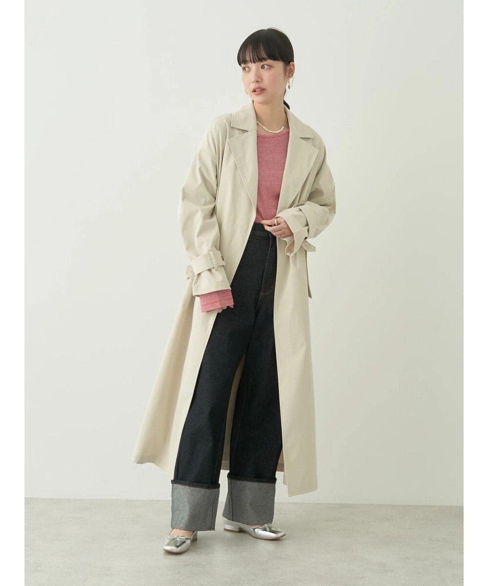 earth music&ecology 着流しロングトレンチ 