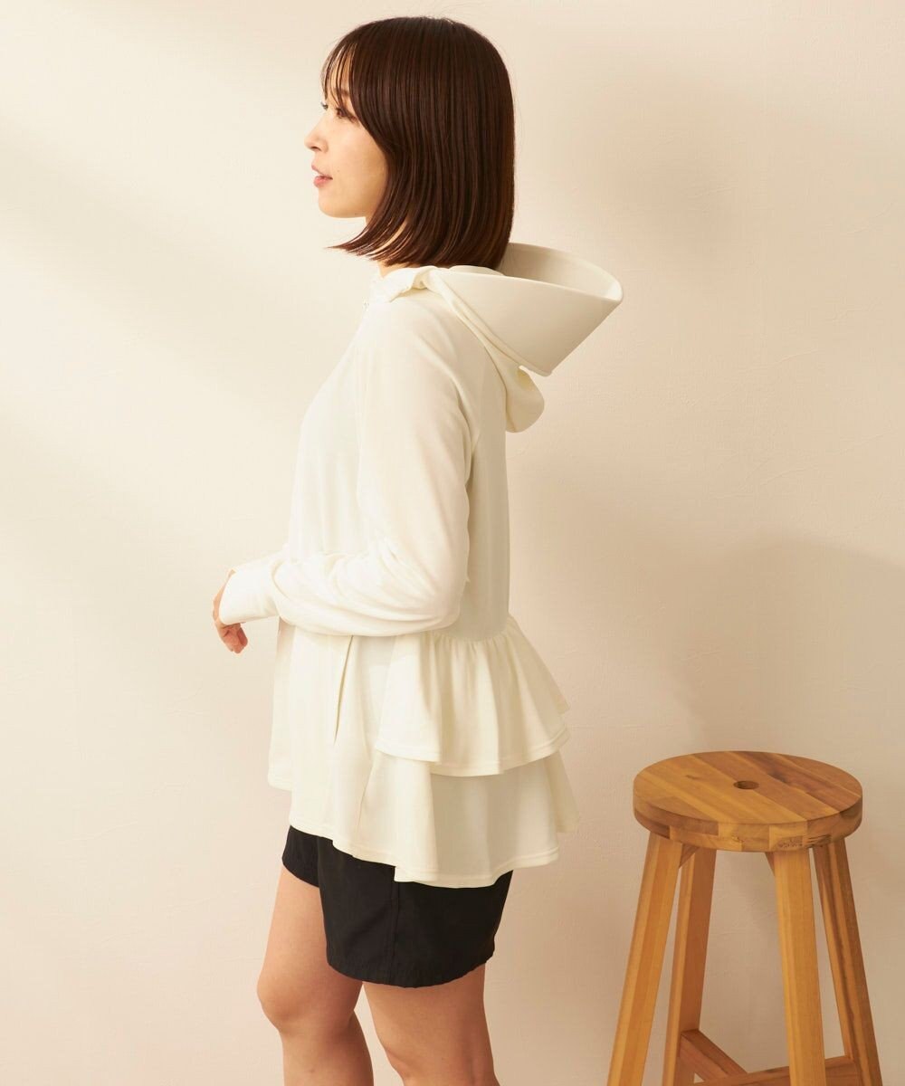 OP／FILA 【ocean pacific】フェイスガード付き バックフリル ラッシュガードパーカー 