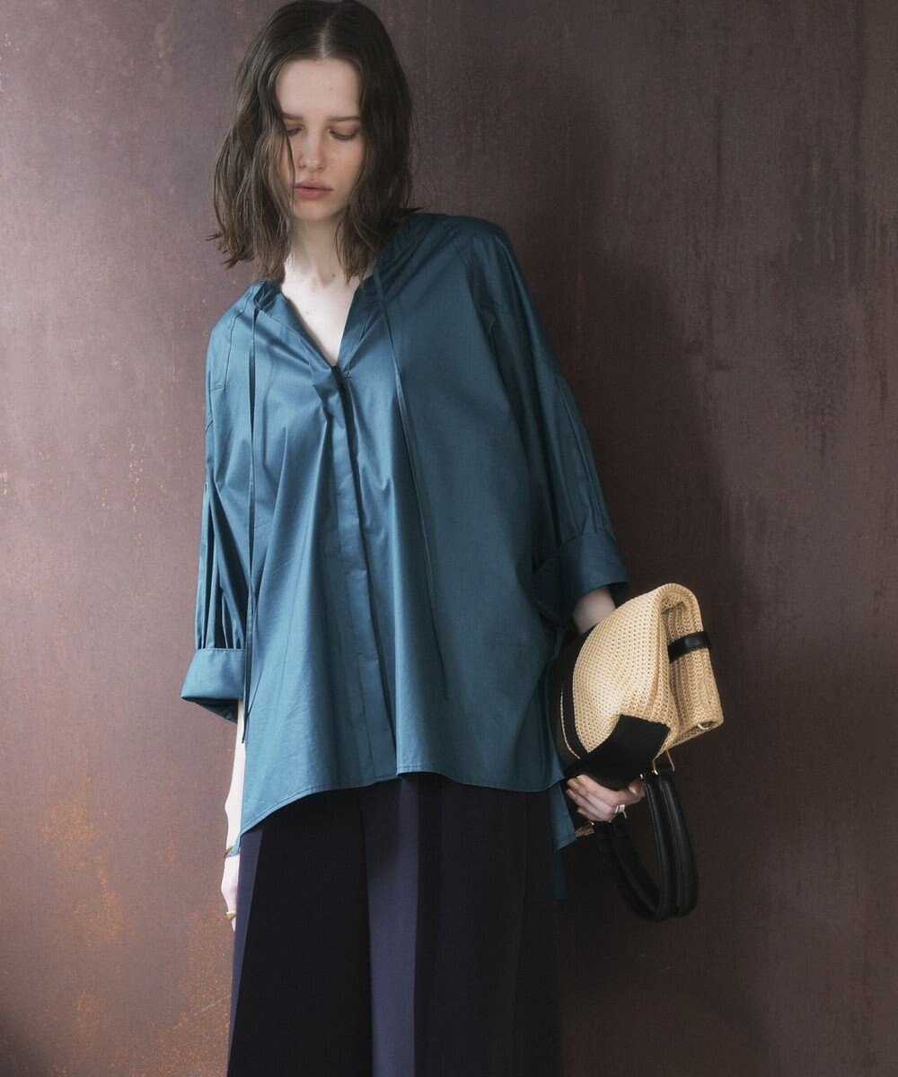 YECCA VECCA 【ORGABITS】5分袖スキッパーシャツ 