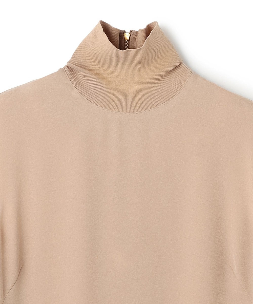 BEIGE， FLEUR / 異素材ネック ロングワンピース 