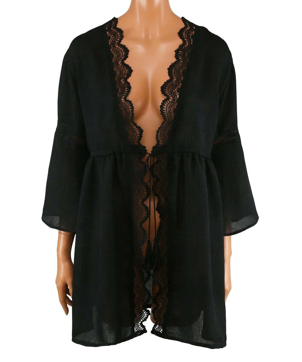 San-ai Resort（三愛水着楽園） 楊柳×レース　羽織り　F【San-ai Resort（サンアイリゾート）】 