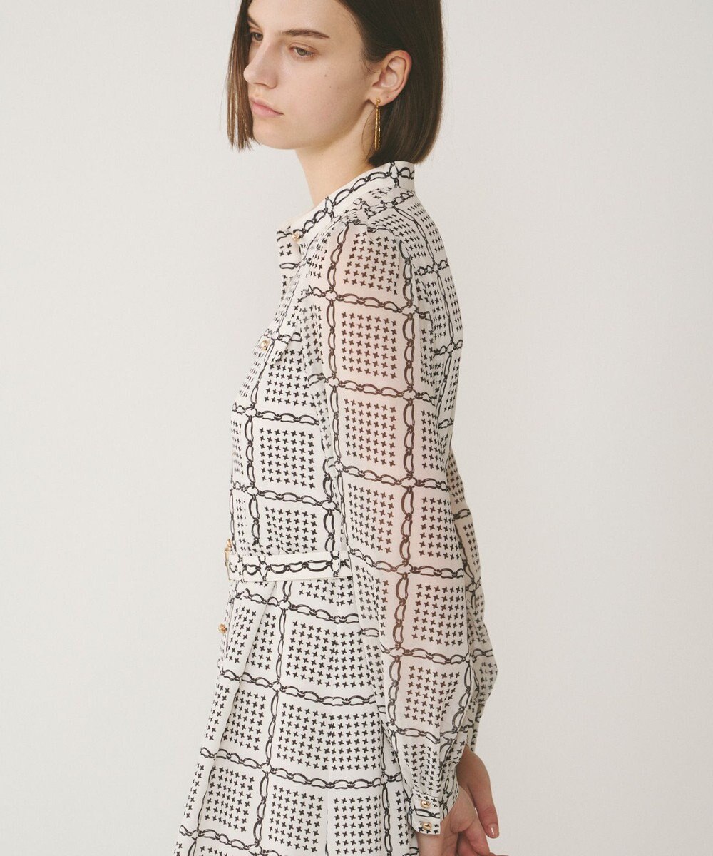 GRACE CONTINENTAL チェーンチェックプリントワンピース 