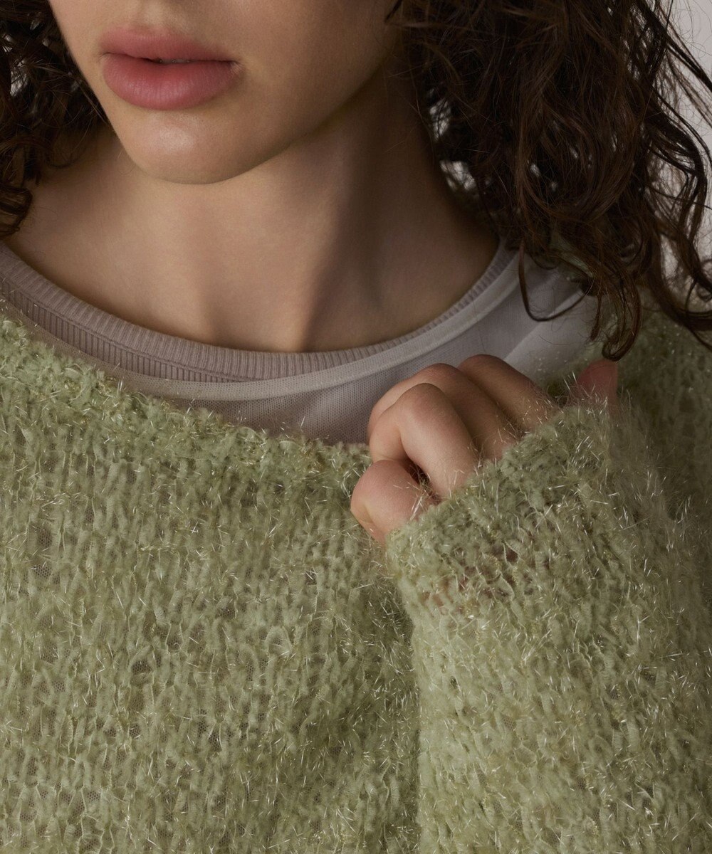 GRACE CONTINENTAL フィルムヤーンニットトップ 