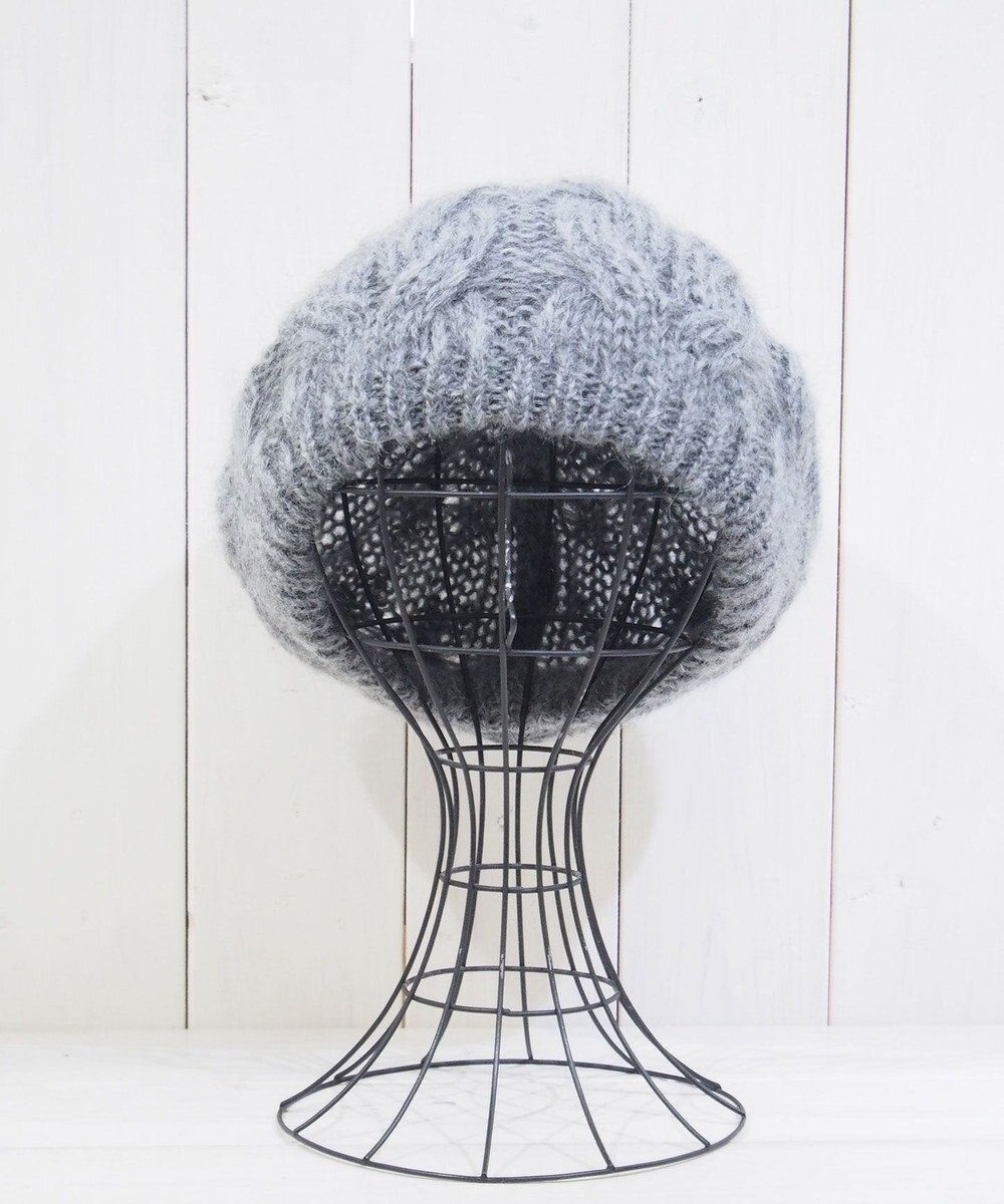 石田製帽 モヘアケーブルニット ベレー帽 