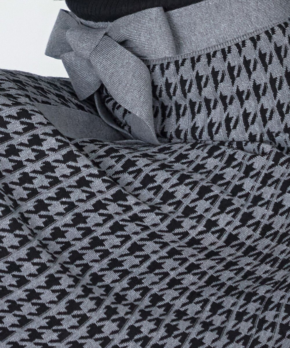 Tiaclasse 【洗える】千鳥柄ニットプリーツワンピース 