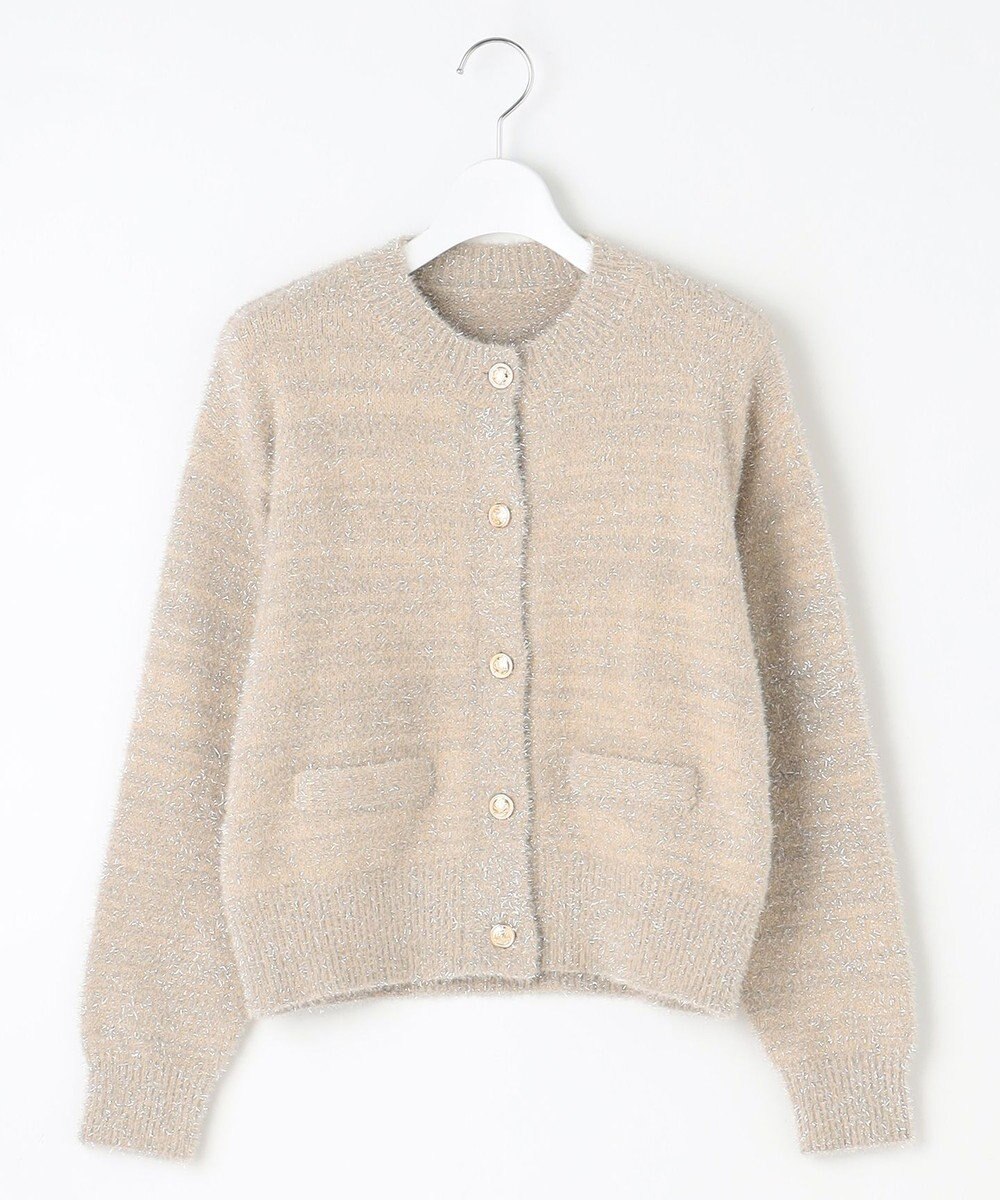 Feroux 【洗える】ラメシャギー カーディガン 