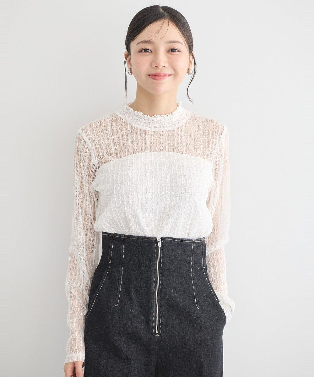 earth music&ecology レースドッキングプルオーバー 