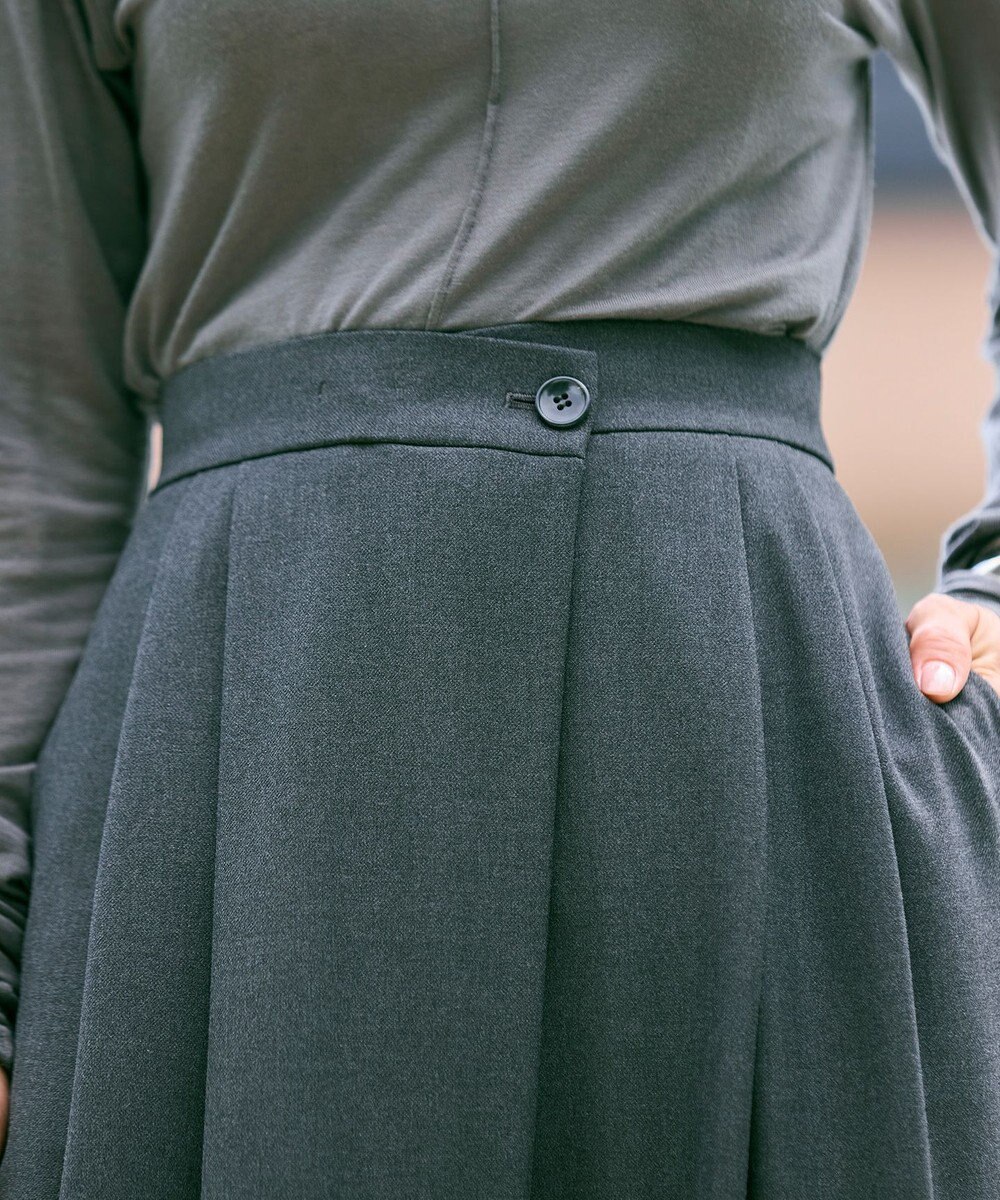 #Newans 【洗える】スラントフロントコクーンパンツ 