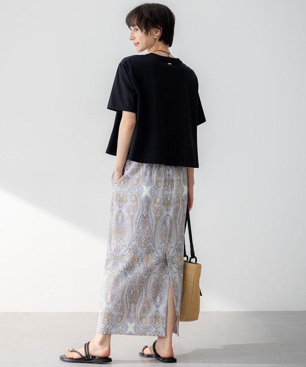 23区 【洗える】Rattiドローイングペイズリープリント スカート 