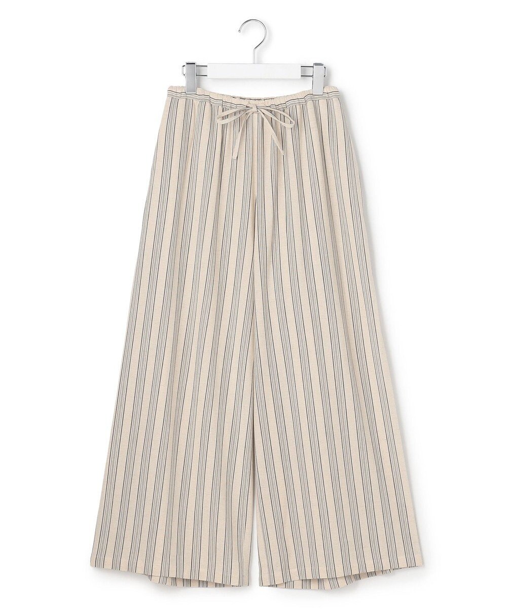 J.PRESS YORK STREET 【WOMEN】リネンストライプ イージーワイド パンツ 