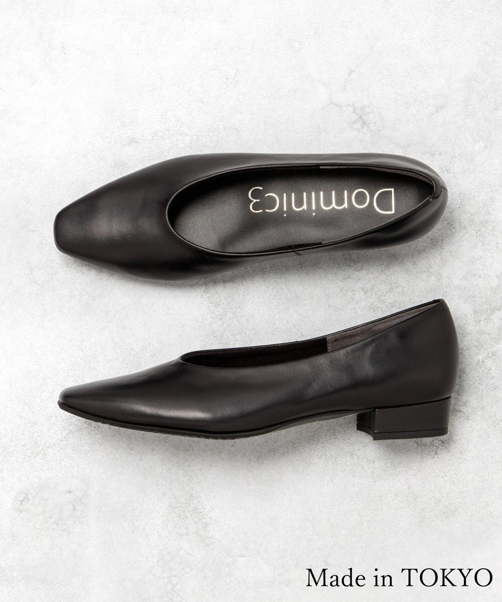 Dominic3 ディープカット レザーパンプス 