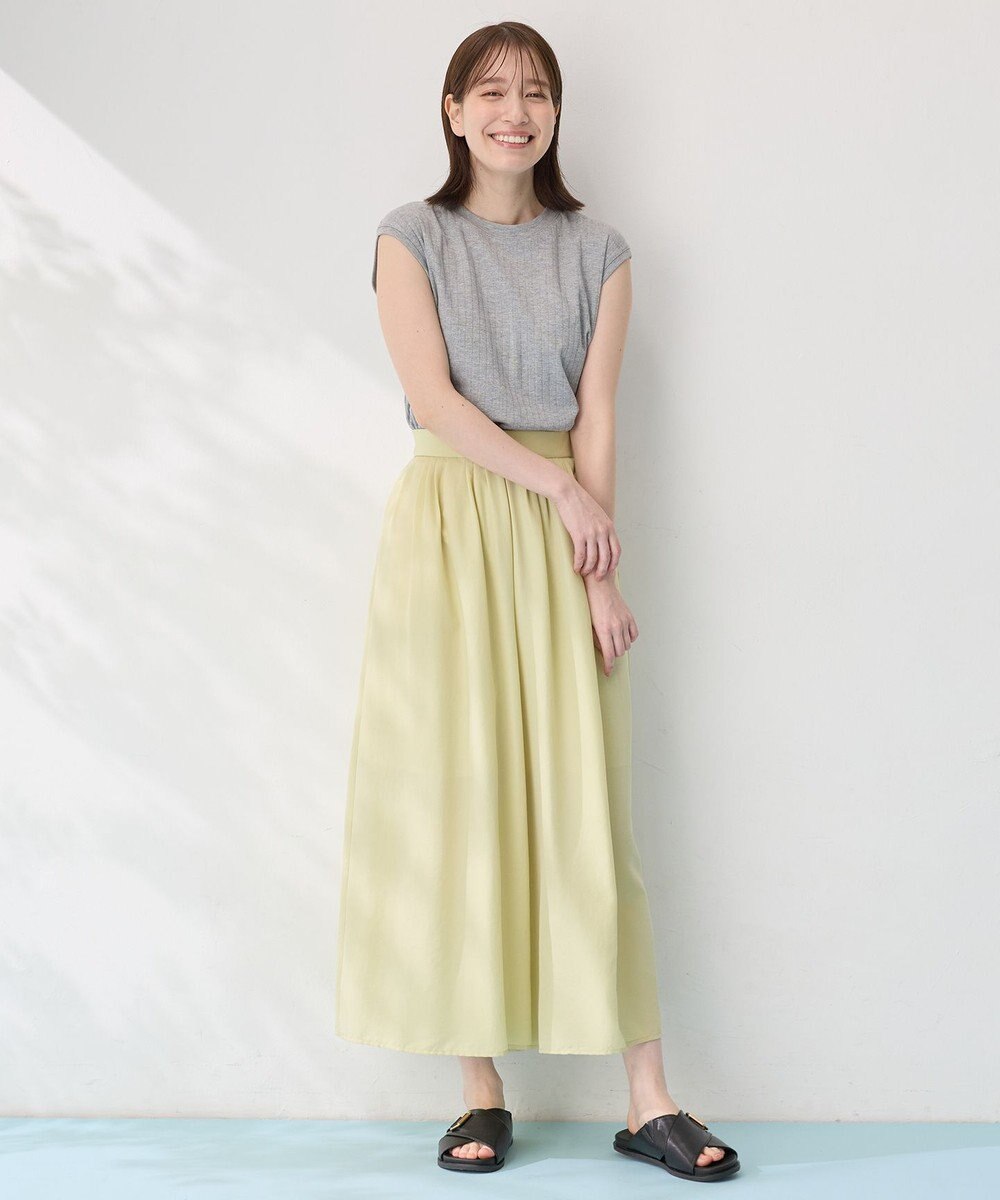 ANY L 【洗濯機可/接触冷感/UVカット】汗ジミ防止テレコノースリーブプルオーバー 