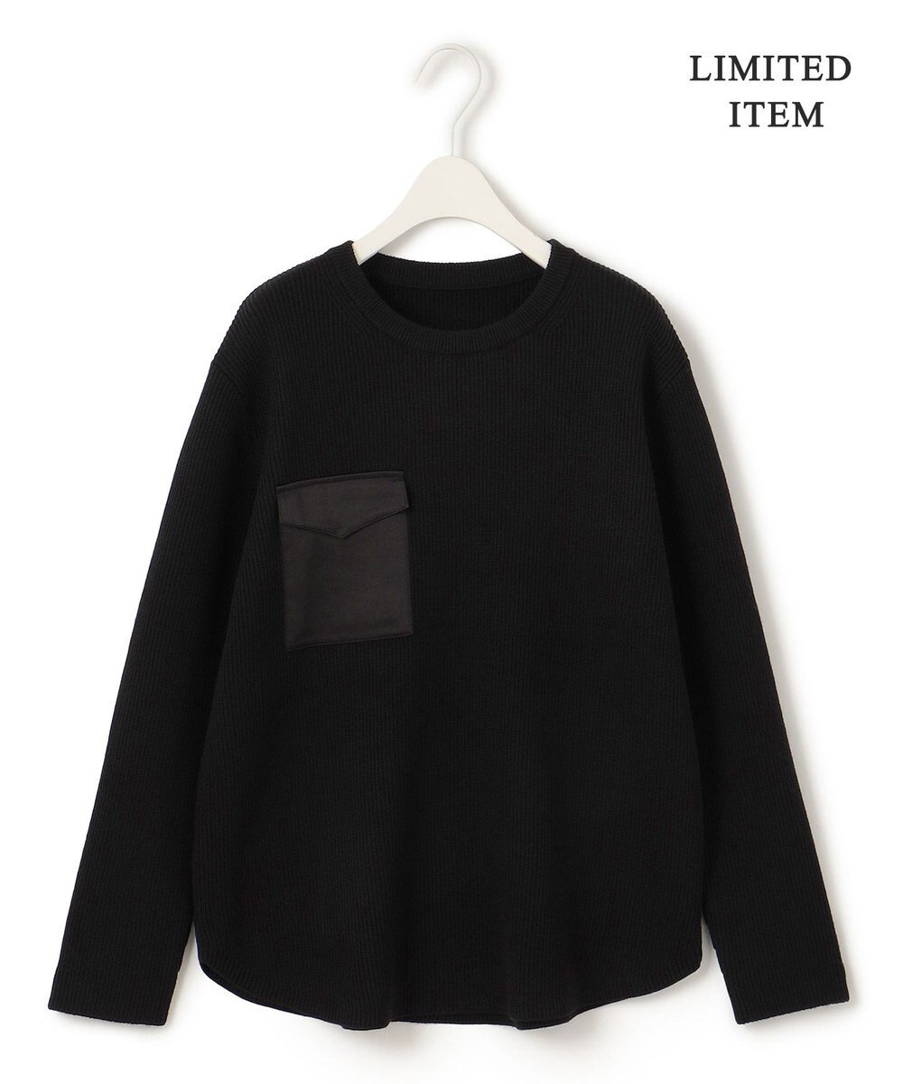 ICB 【WEB限定・洗える】ウールポリエステル クルーネックプルオーバー 