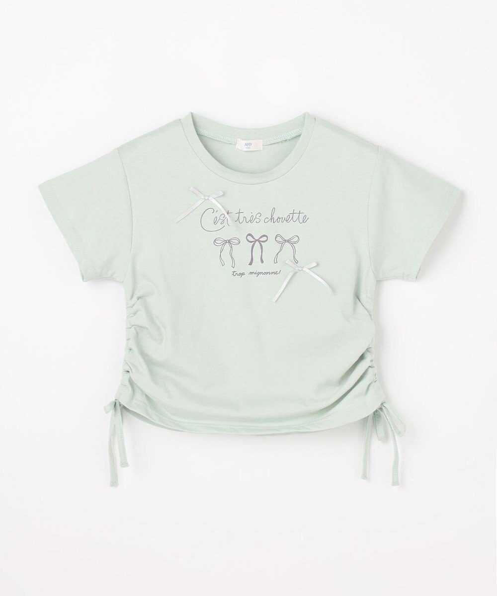 ANY KIDS 【洗濯機可能】ドロスト 裾リボンTシャツ 