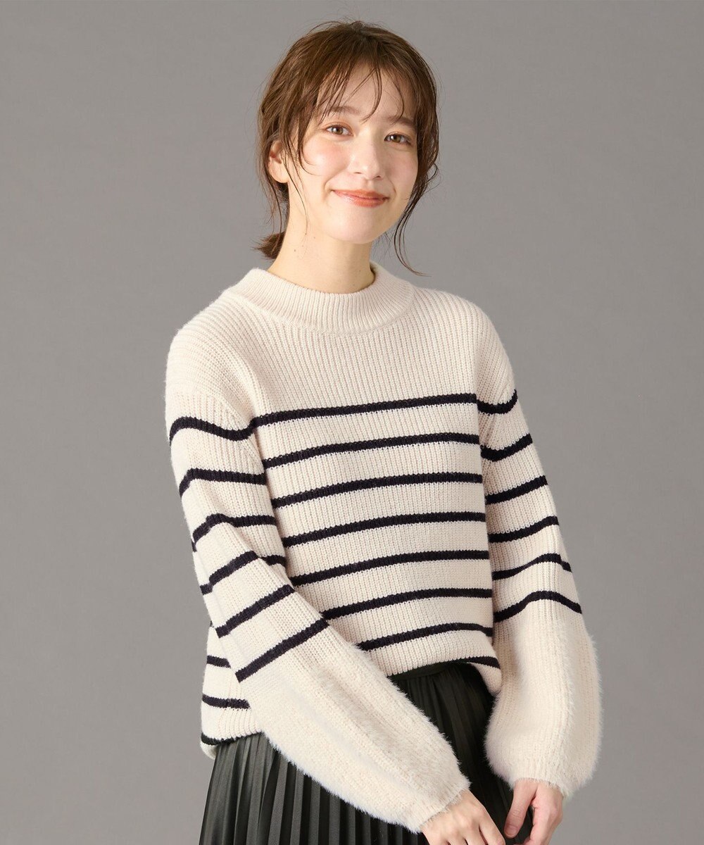 ANY ラムウールフェザーコンビプルオーバー 