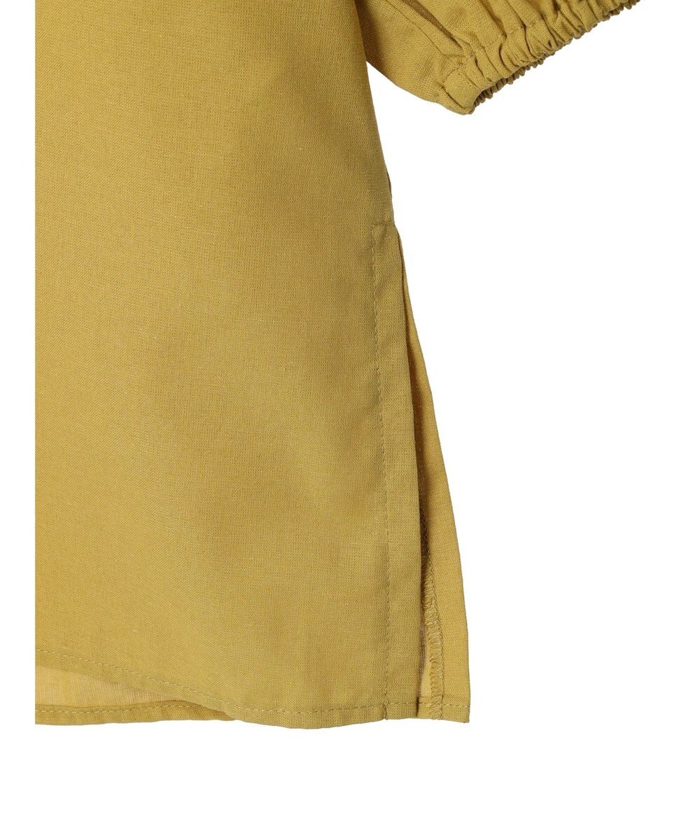 Green Parks 綿麻混紐付きデザインブラウス 