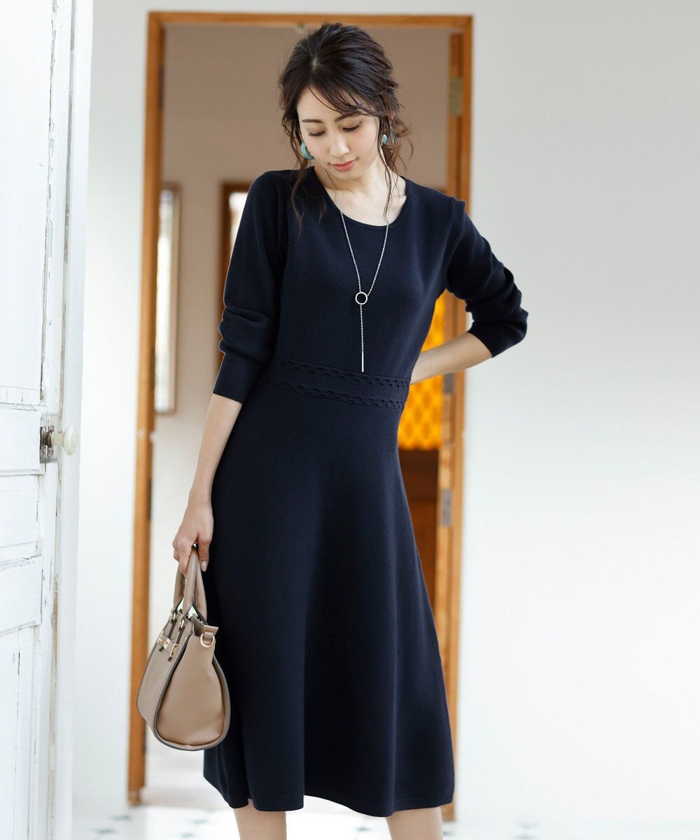 洗える もっちり素材のレース編みニットワンピース Tiaclasse ファッション通販 公式通販 オンワード クローゼット