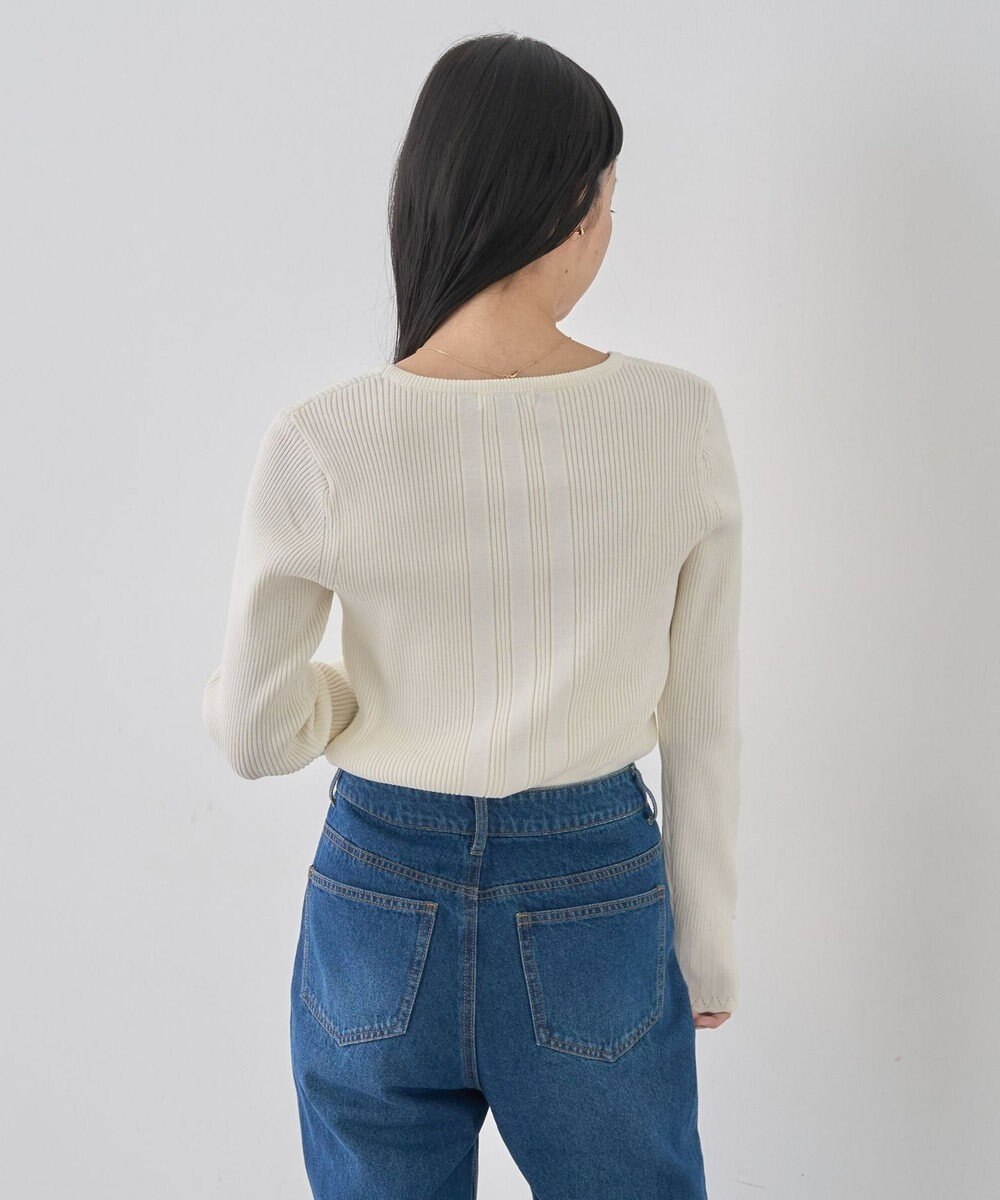 earth music&ecology パール＆ビジュースリーブプルオーバー 