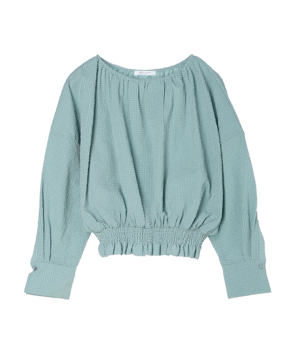 Green Parks 裾シャーリングブラウス 