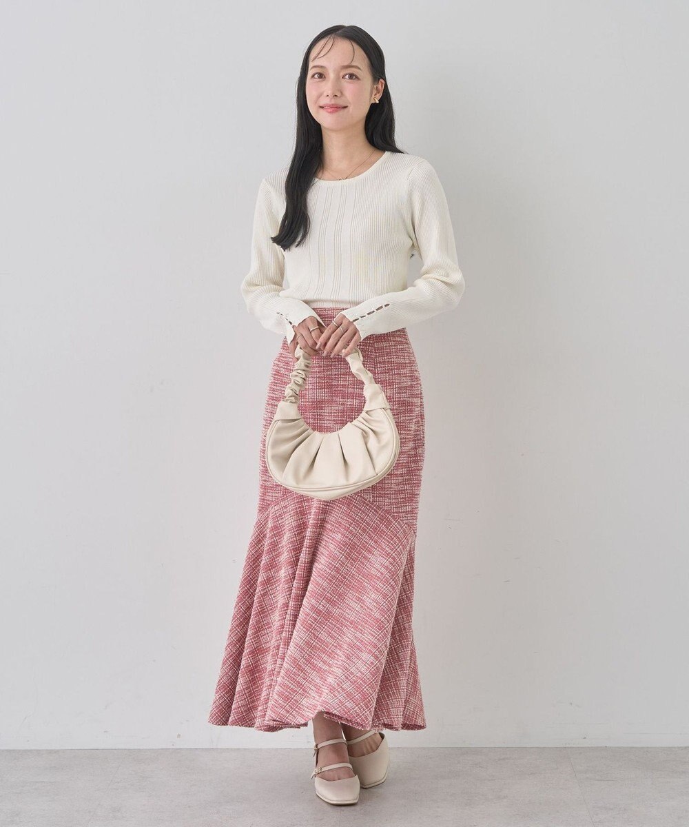 earth music&ecology パール＆ビジュースリーブプルオーバー 