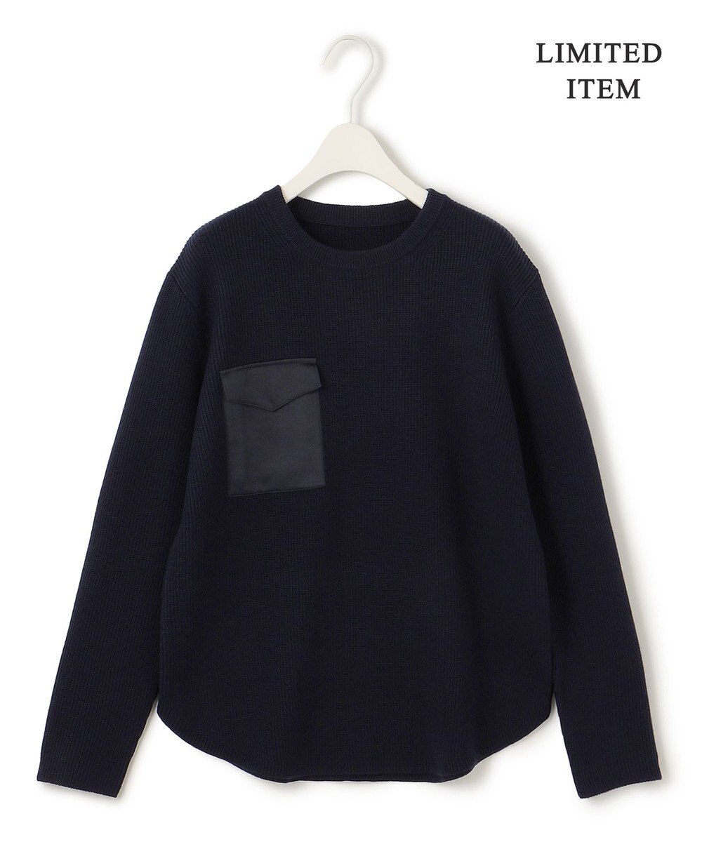 ICB 【WEB限定・洗える】ウールポリエステル クルーネックプルオーバー 