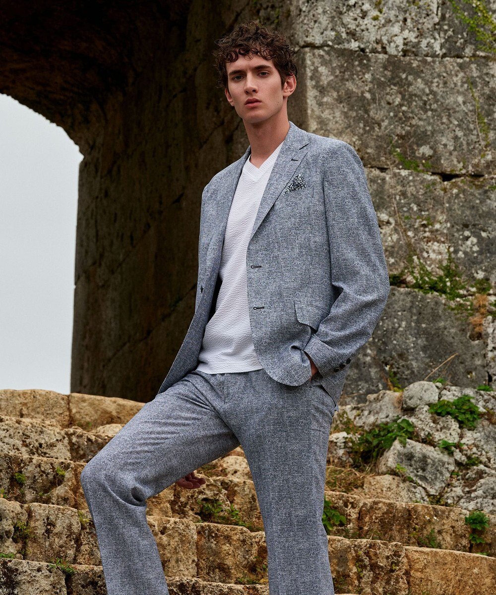 JOSEPH ABBOUD 【キングサイズ・オリジナルオーガニックコットン使用】JOE COTTONサッカー Vネック Tシャツ 