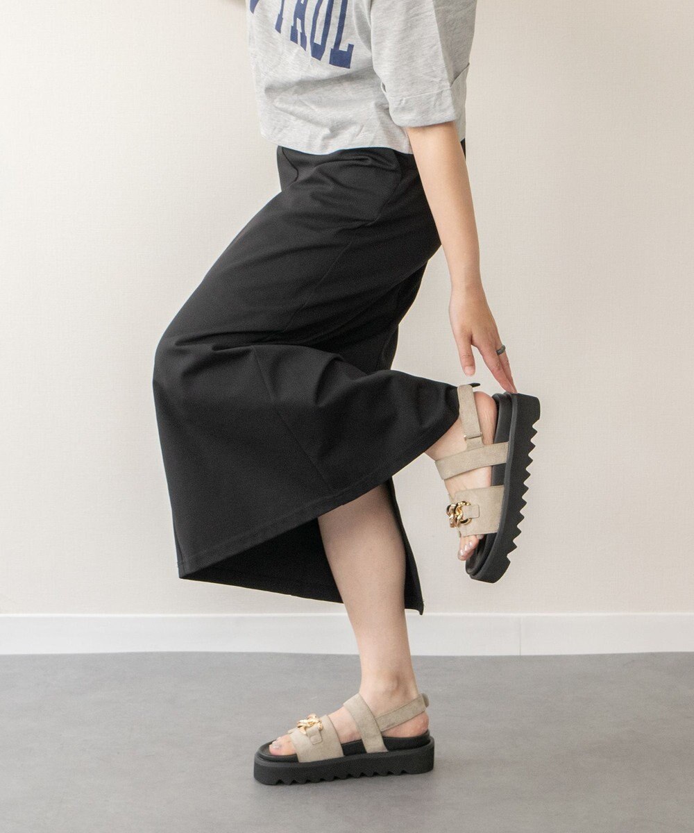 Bridget Birkin 【PARADIS COULEUR】メタルチェーン厚底フットベッドサンダル 