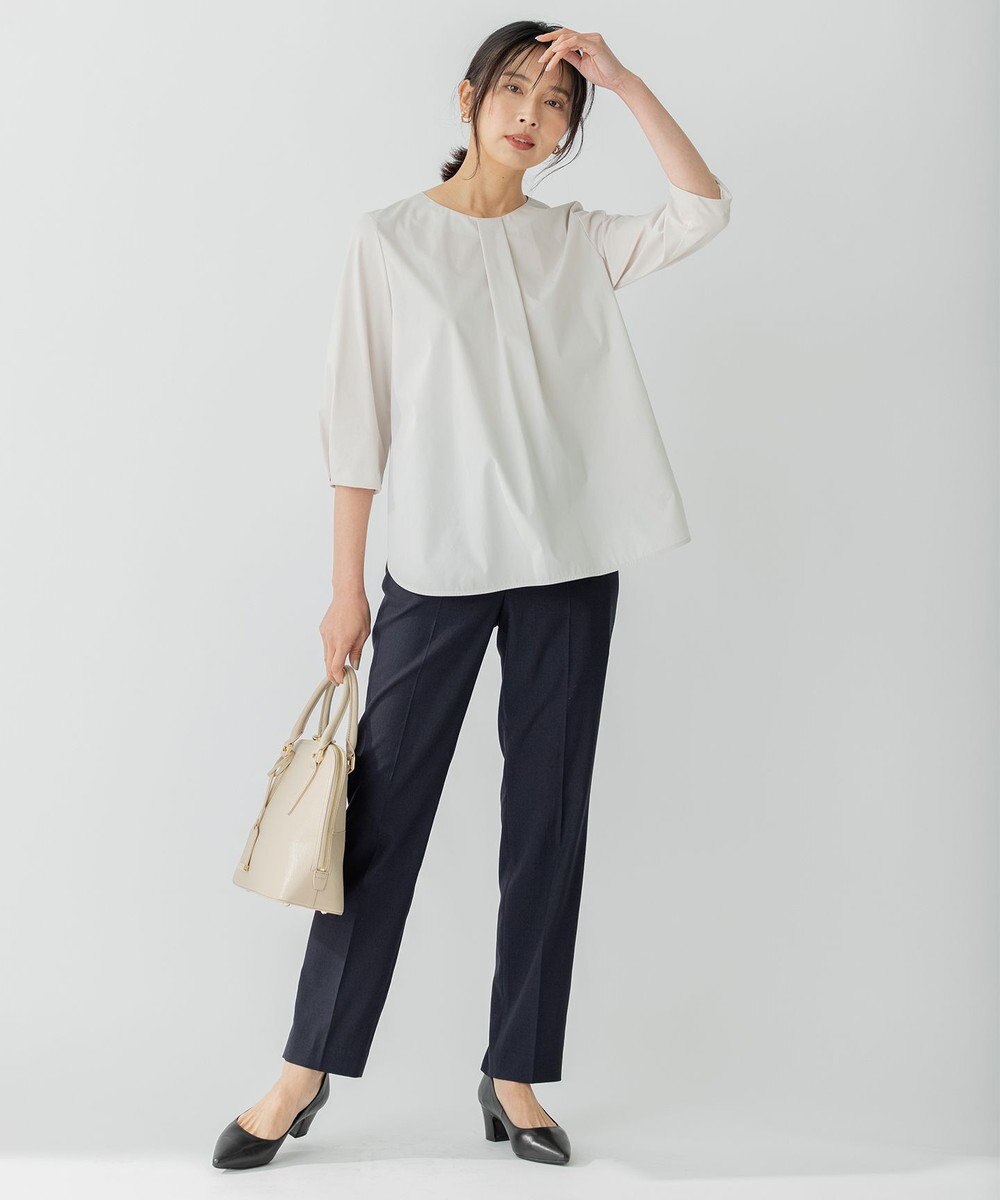 23区 【セットアップ対応/洗える】アイアスマットストレッチ テーパード パンツ 