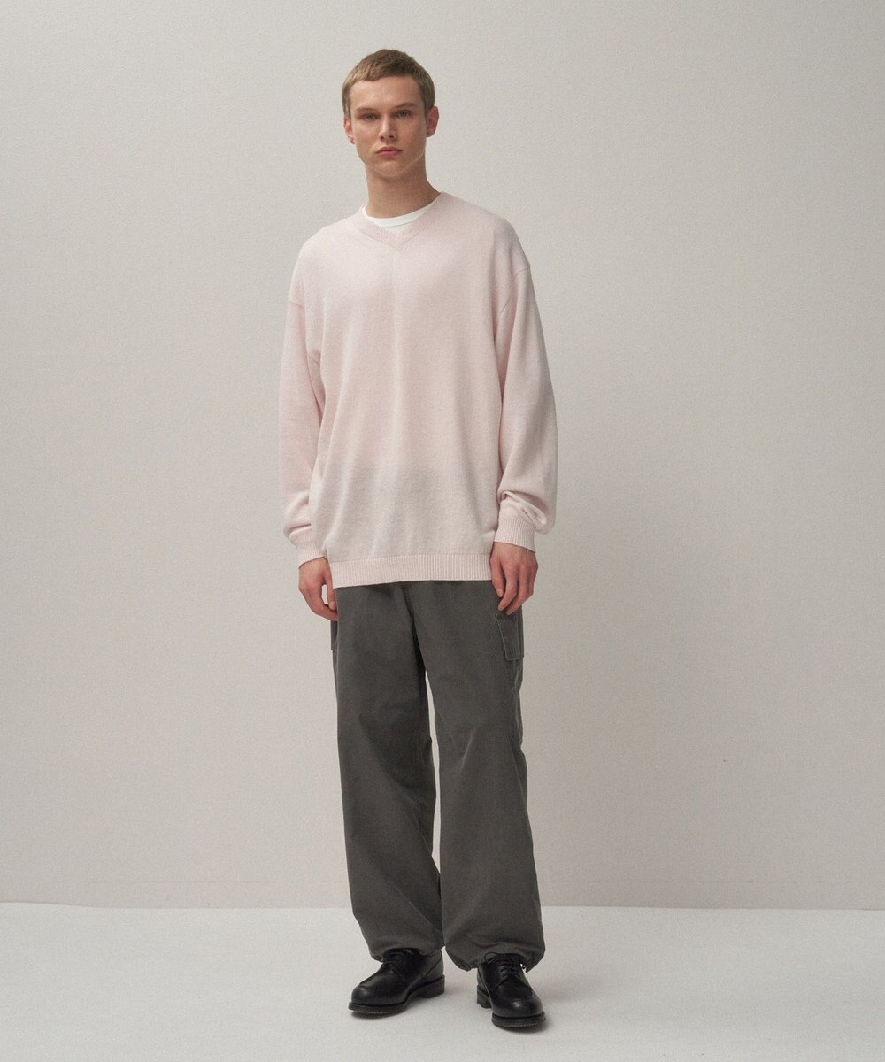 ATON LINEN WOOL BRUSHED | Vネックセーター - UNISEX 