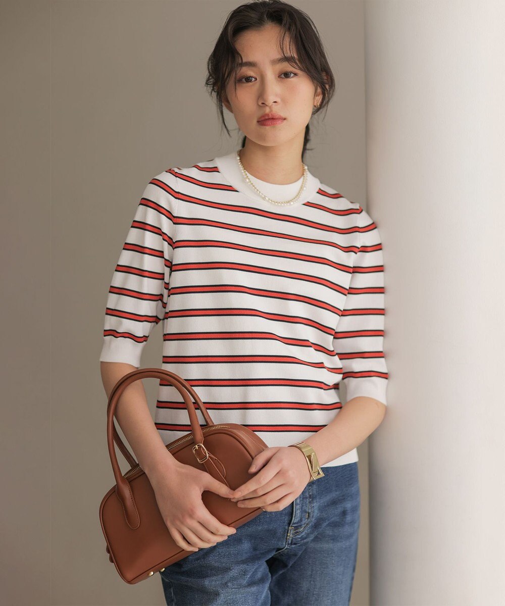 組曲 S マイラックカラー 6分袖 ニット 