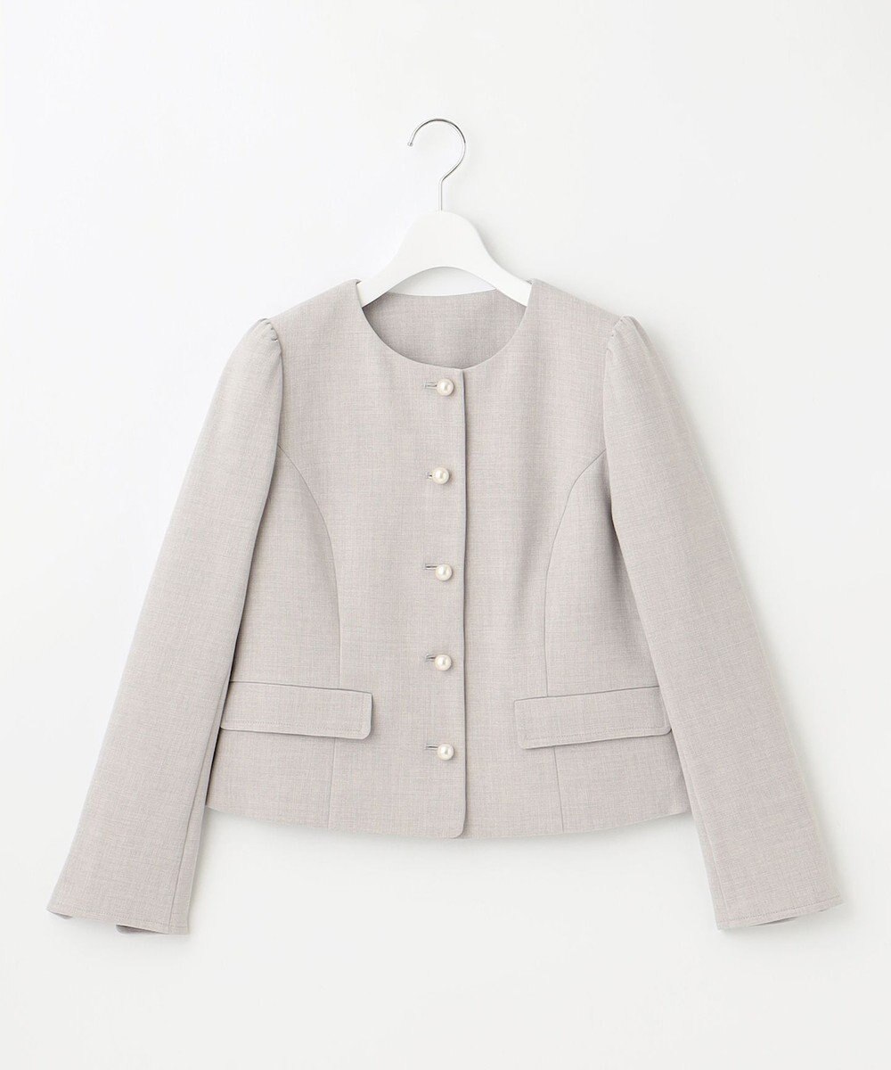 Feroux 【洗える】パールボタンジャケット×スカート セットアップ 