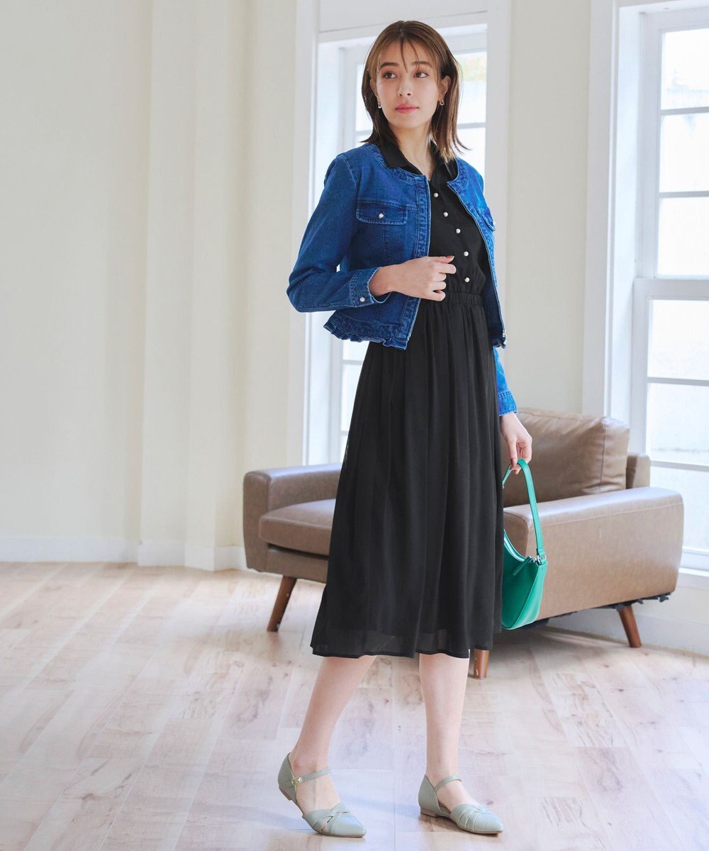 Tiaclasse 【洗える】シアー楊柳シャツワンピース 