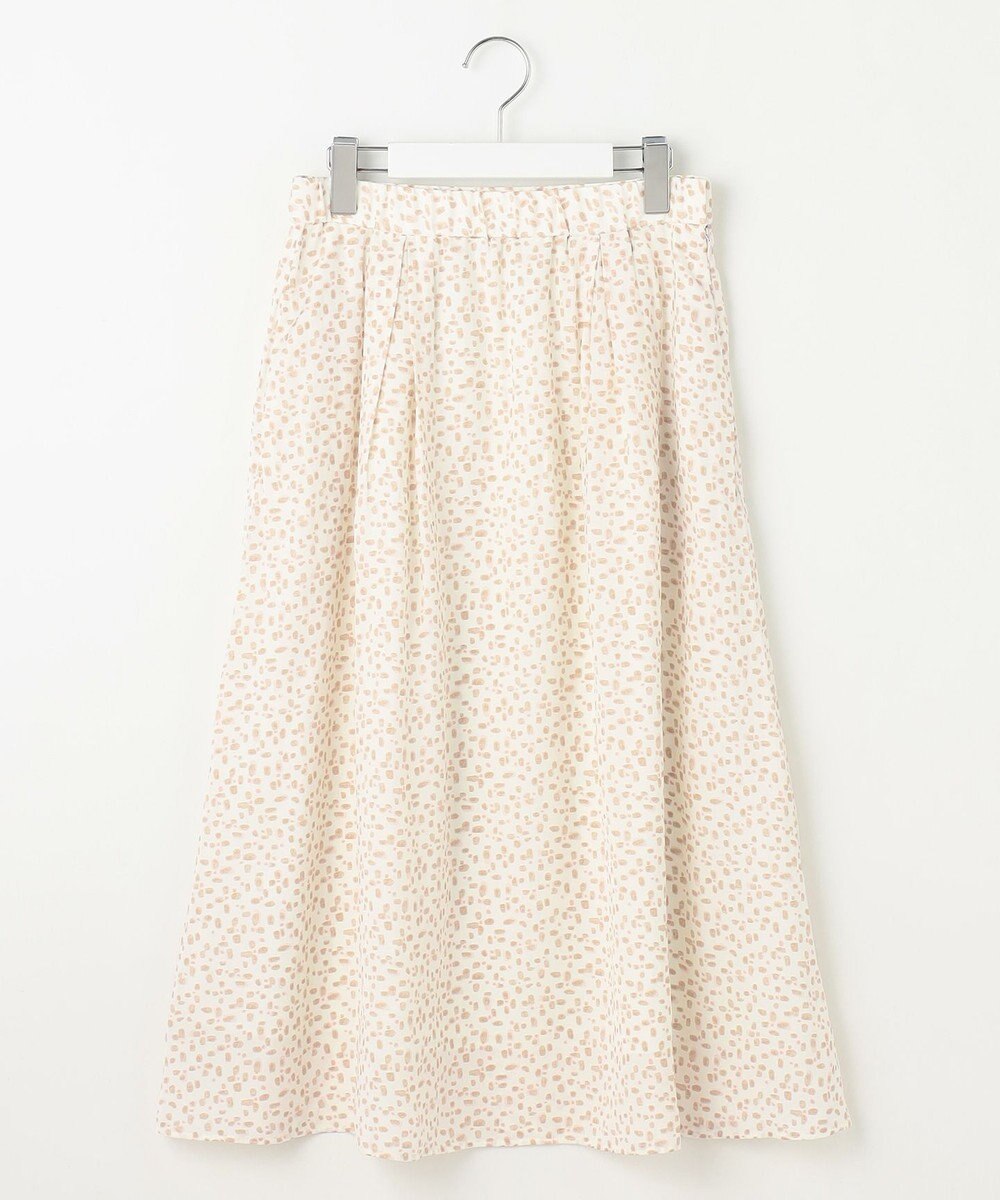 自由区 【カタログ掲載・セットアップ対応・洗える】ジオメトリックフラワードットプリント スカート 