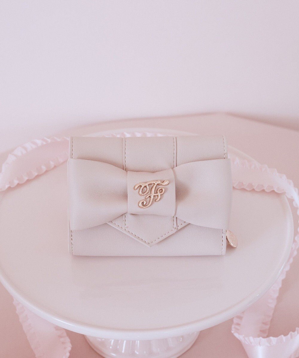 Maison de FLEUR ピンクベルトリボンミニウォレット 