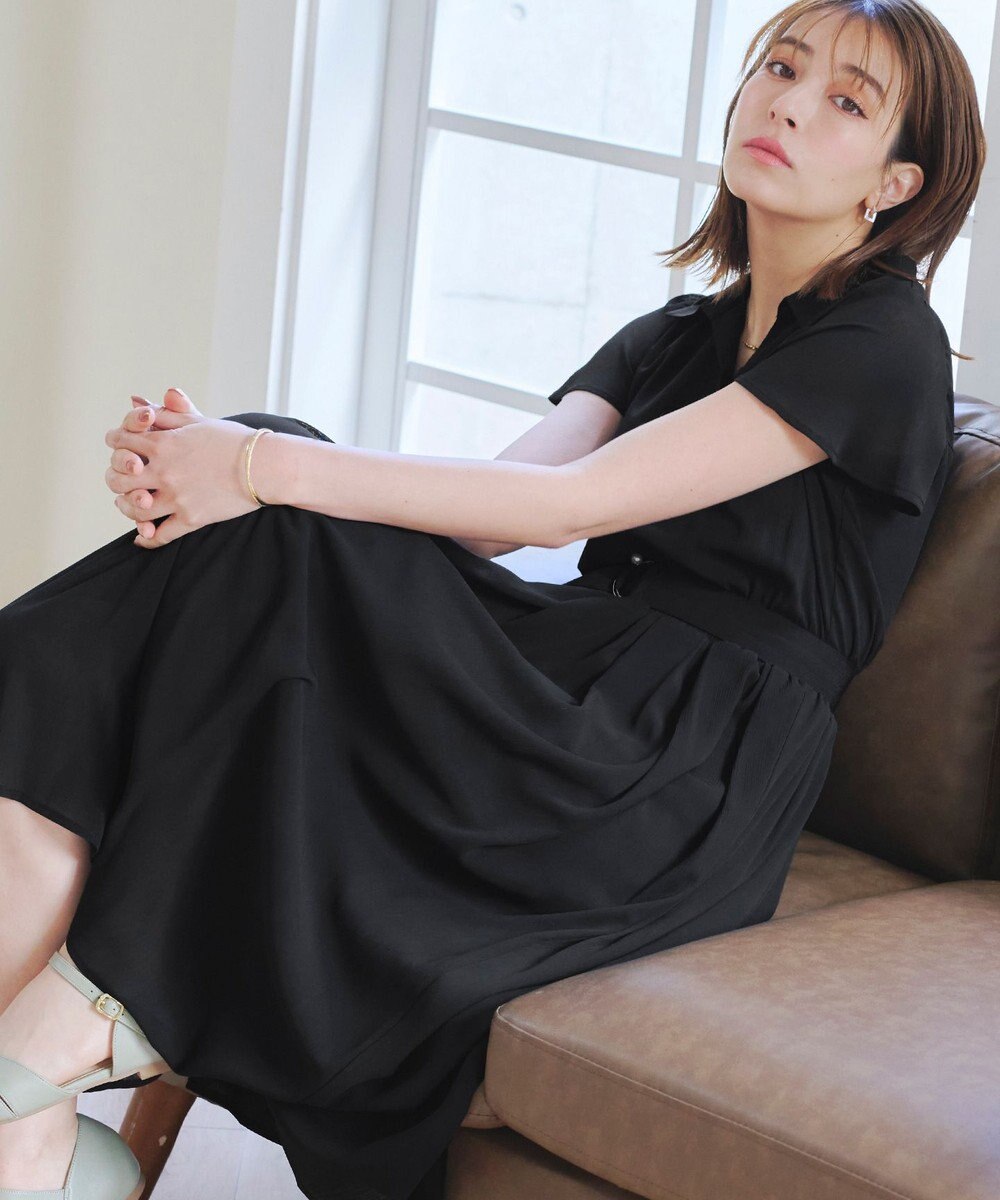 Tiaclasse 【洗える】シアー楊柳シャツワンピース 