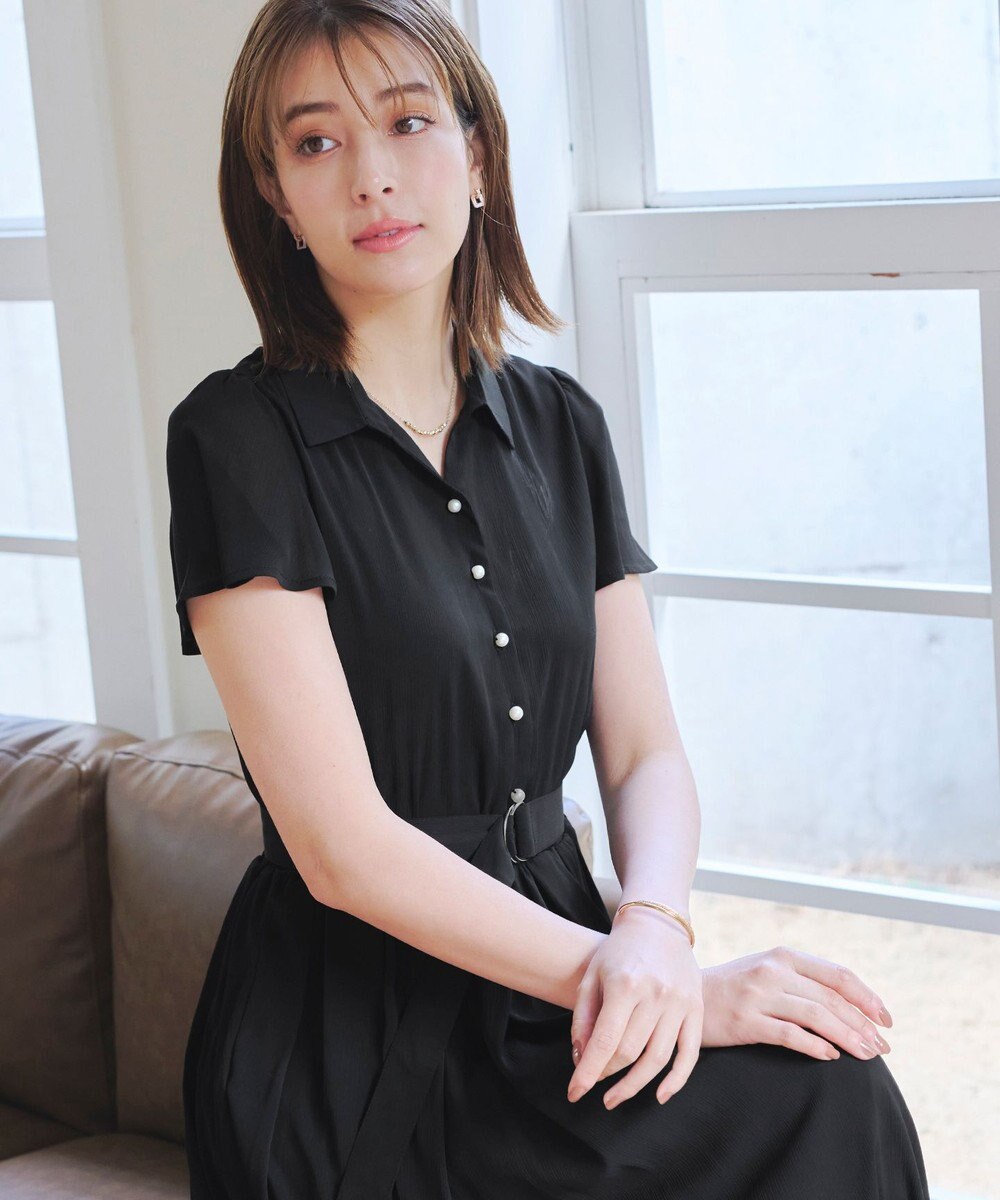 Tiaclasse 【洗える】シアー楊柳シャツワンピース 