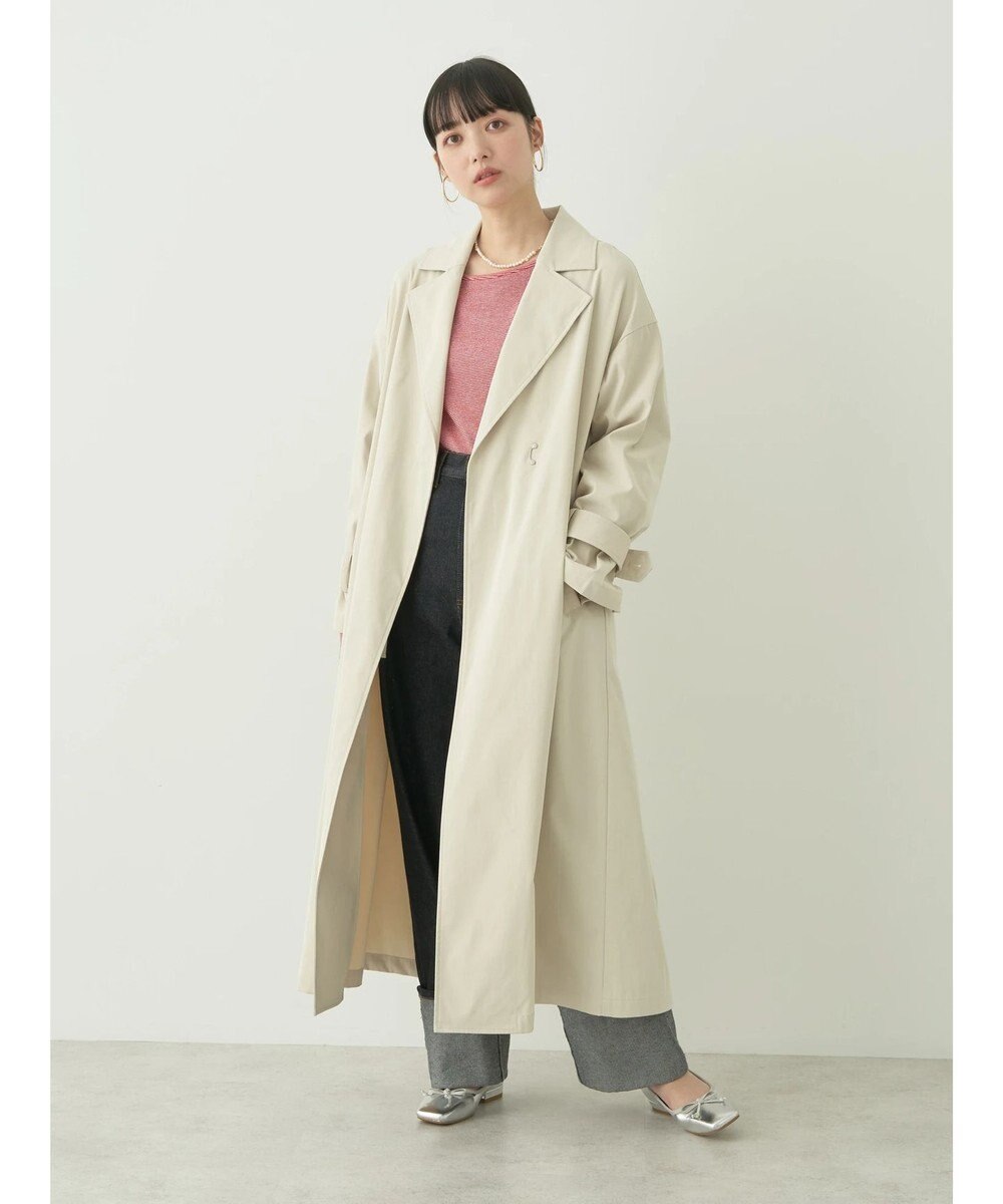 earth music&ecology 着流しロングトレンチ 