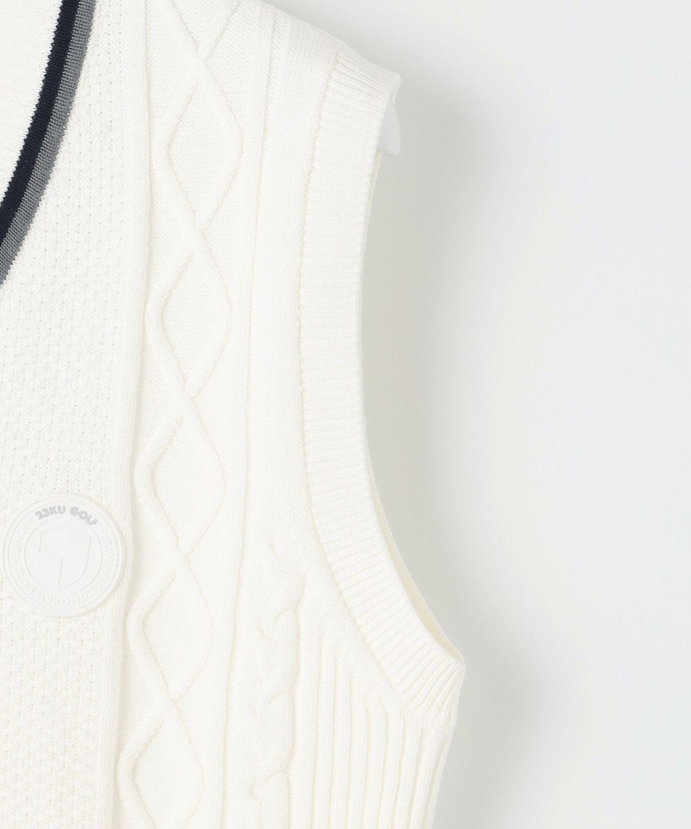23区GOLF 【MEN】【洗える】ケーブル柄 ニットベスト 