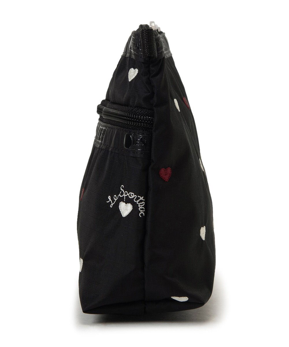 LeSportsac COSMETIC CLUTCH/レッド/ホワイトハートEMB 