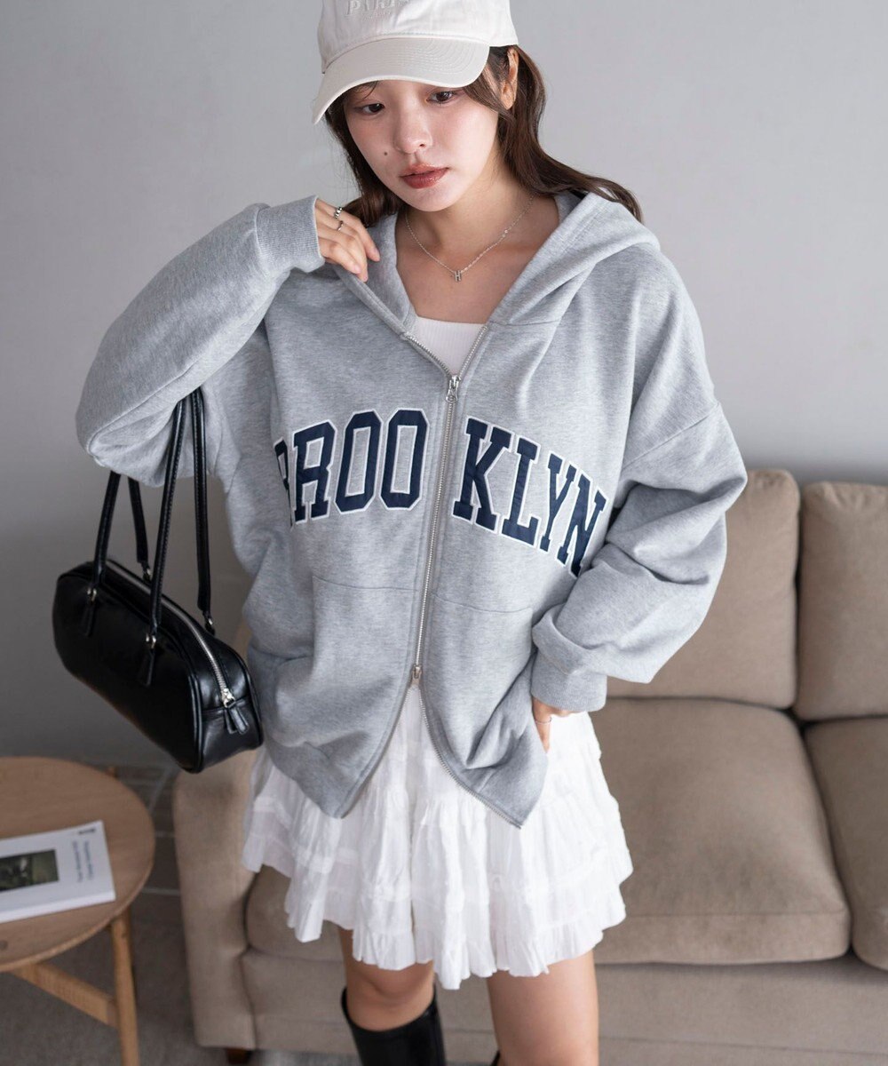 WEGO グラフィックBIGZIPパーカー 