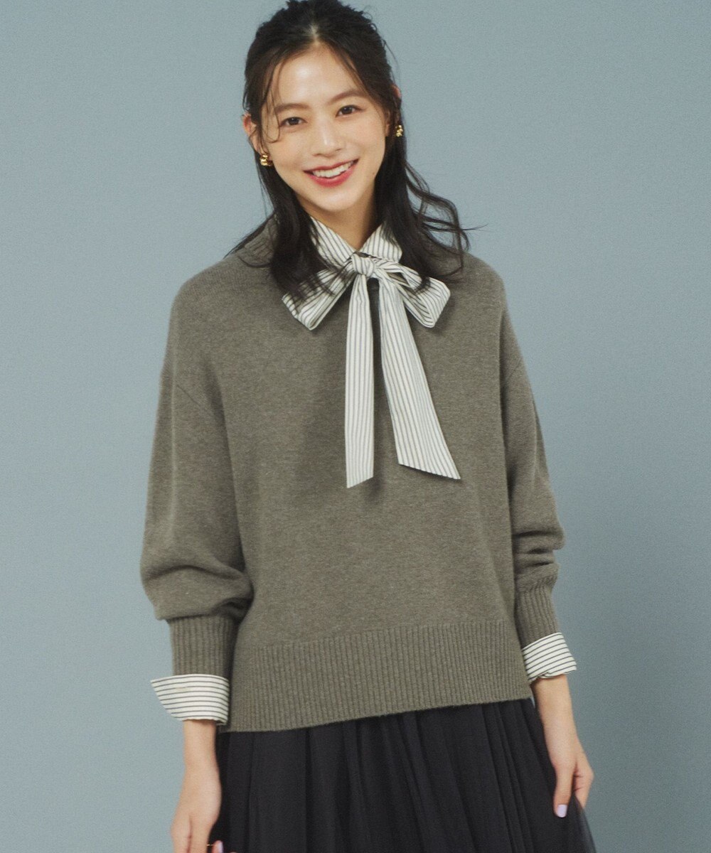 組曲 L ウールカシミヤミックス ロールネック ニット 