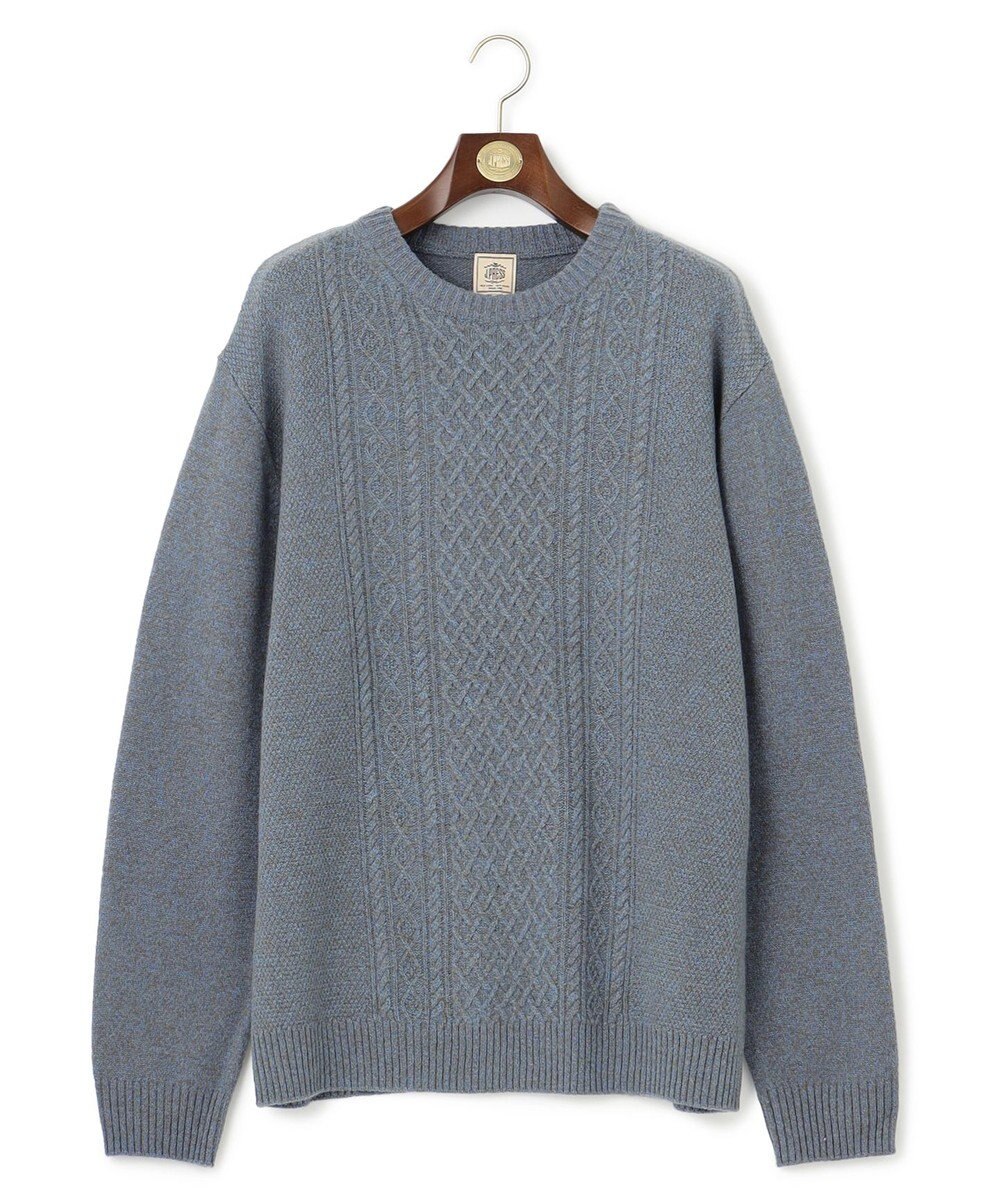 J.PRESS MEN 【KING SIZE】【Cash Lamb's Wool】ケーブルクルーネック ニット 