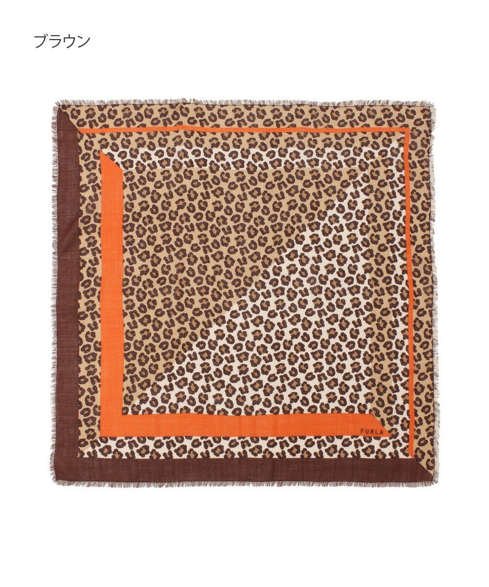 MOONBAT FURLA(フルラ）レオパードウールスカーフ 80×80㎝ 