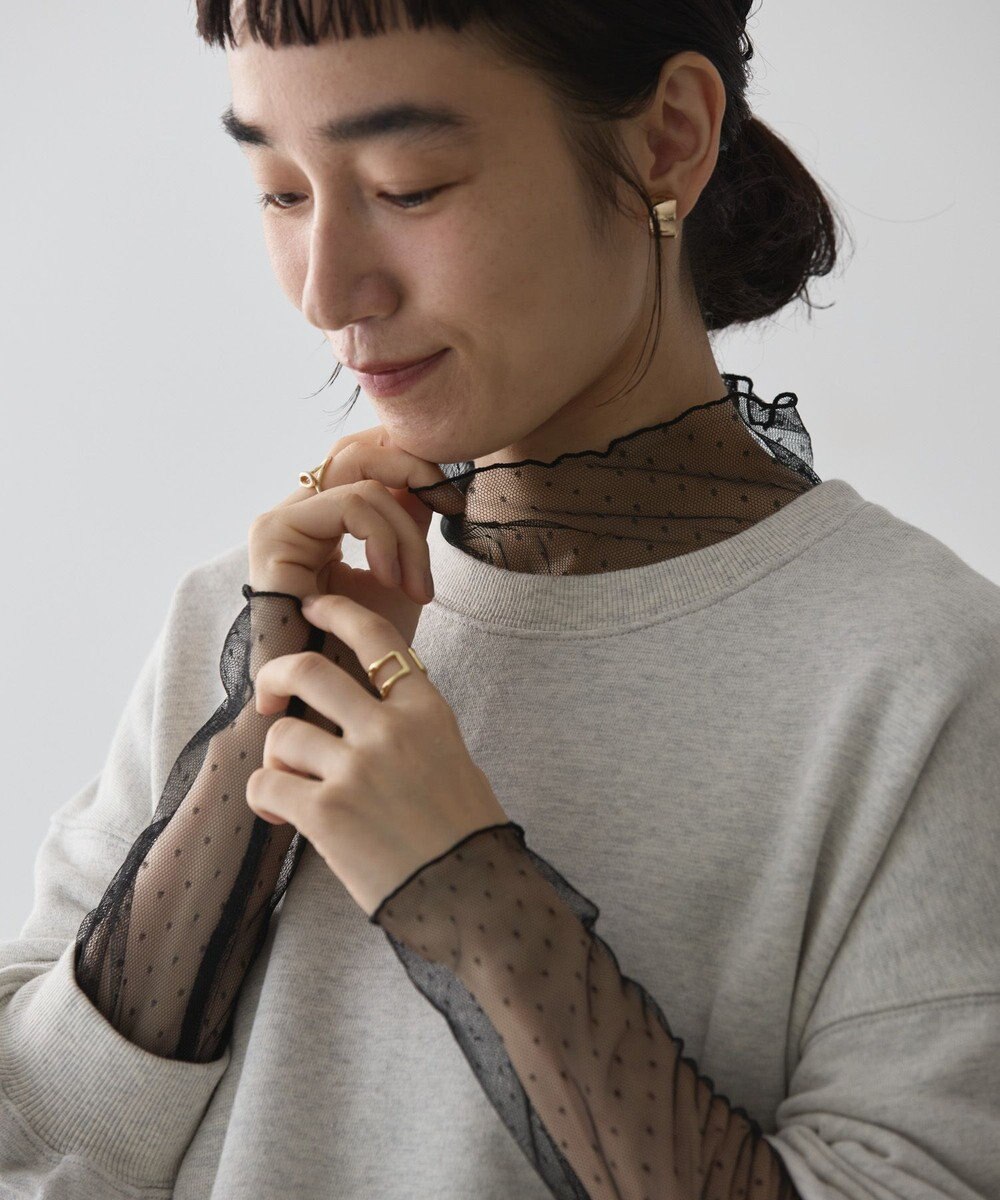 AMERICAN HOLIC ドットチュールハイネックプルオーバー 