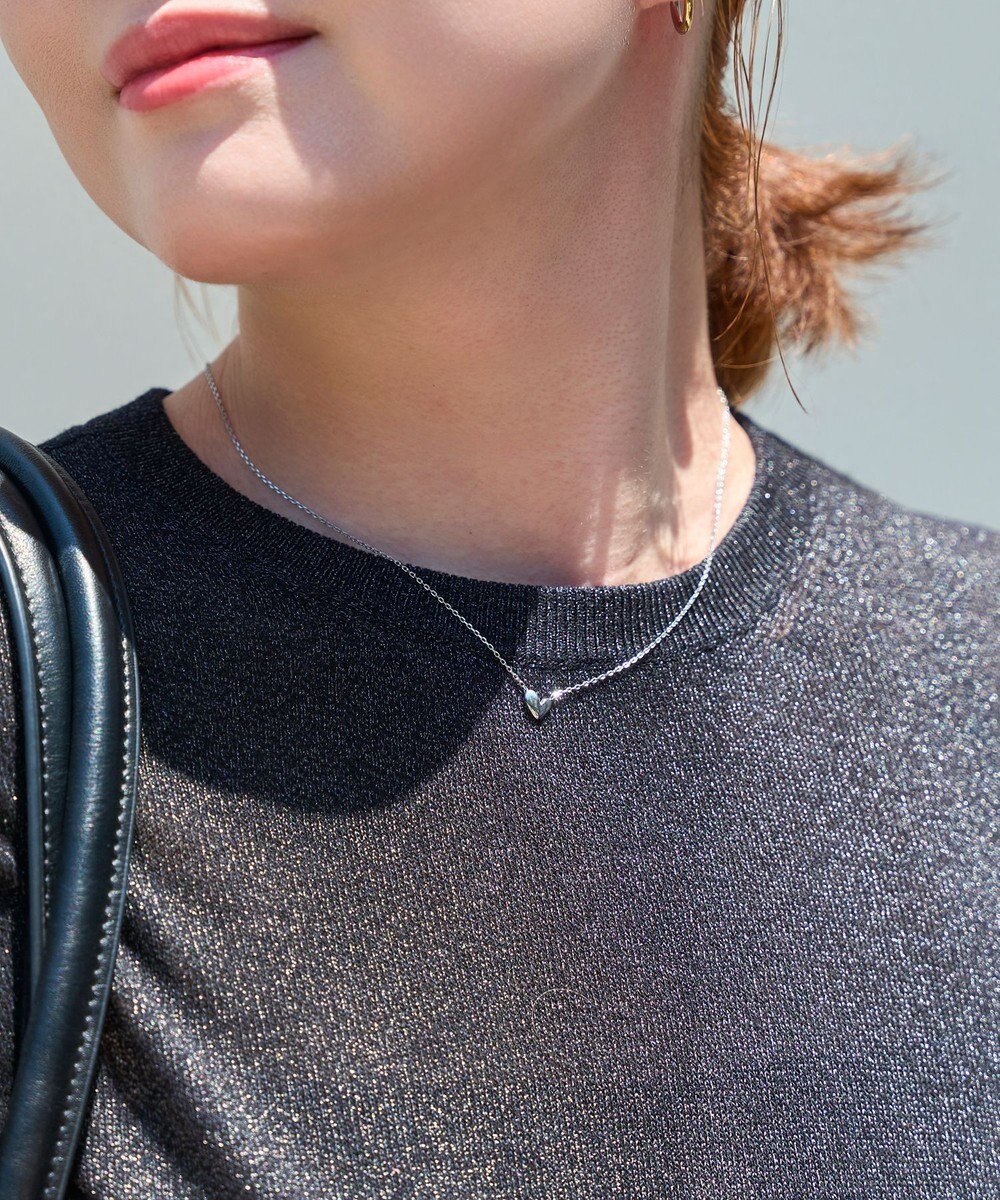 Phoebe 【金属アレルギー対応】スリークハートネックレス　シルバー/サージカルステンレス 