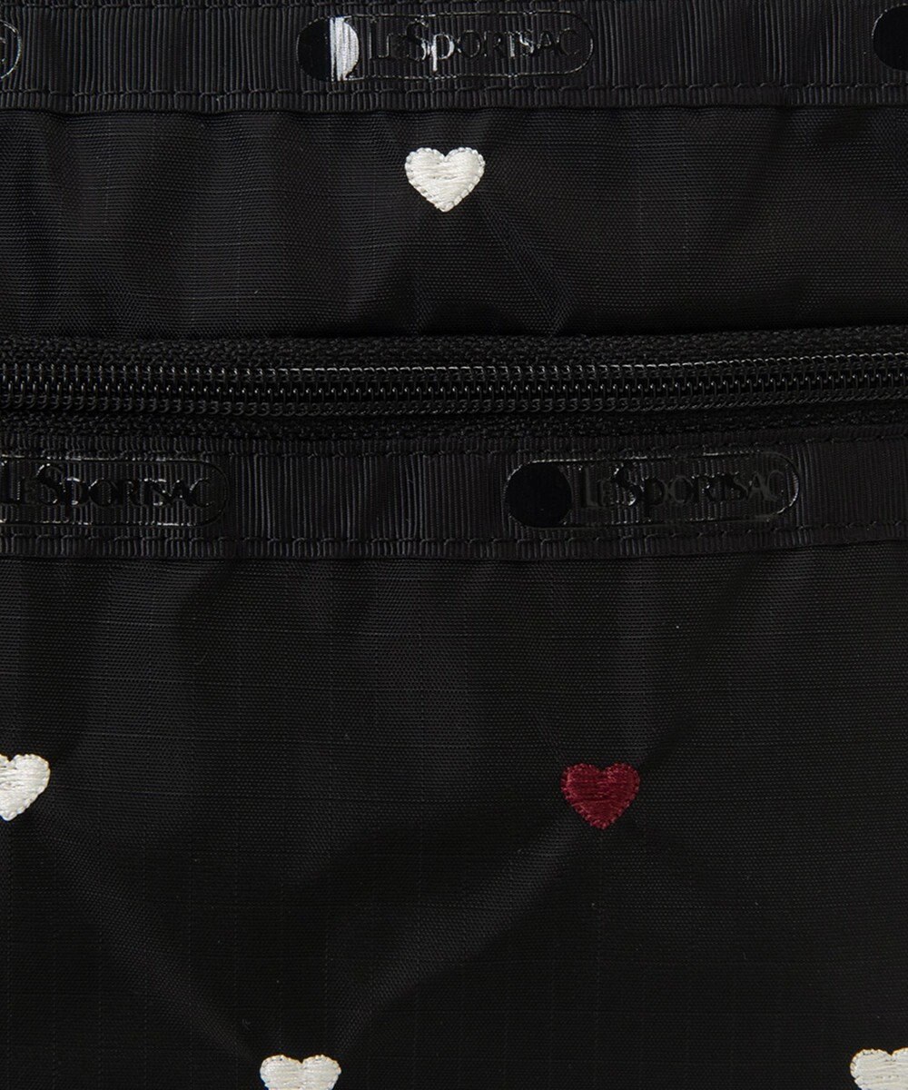LeSportsac COSMETIC CLUTCH/レッド/ホワイトハートEMB 